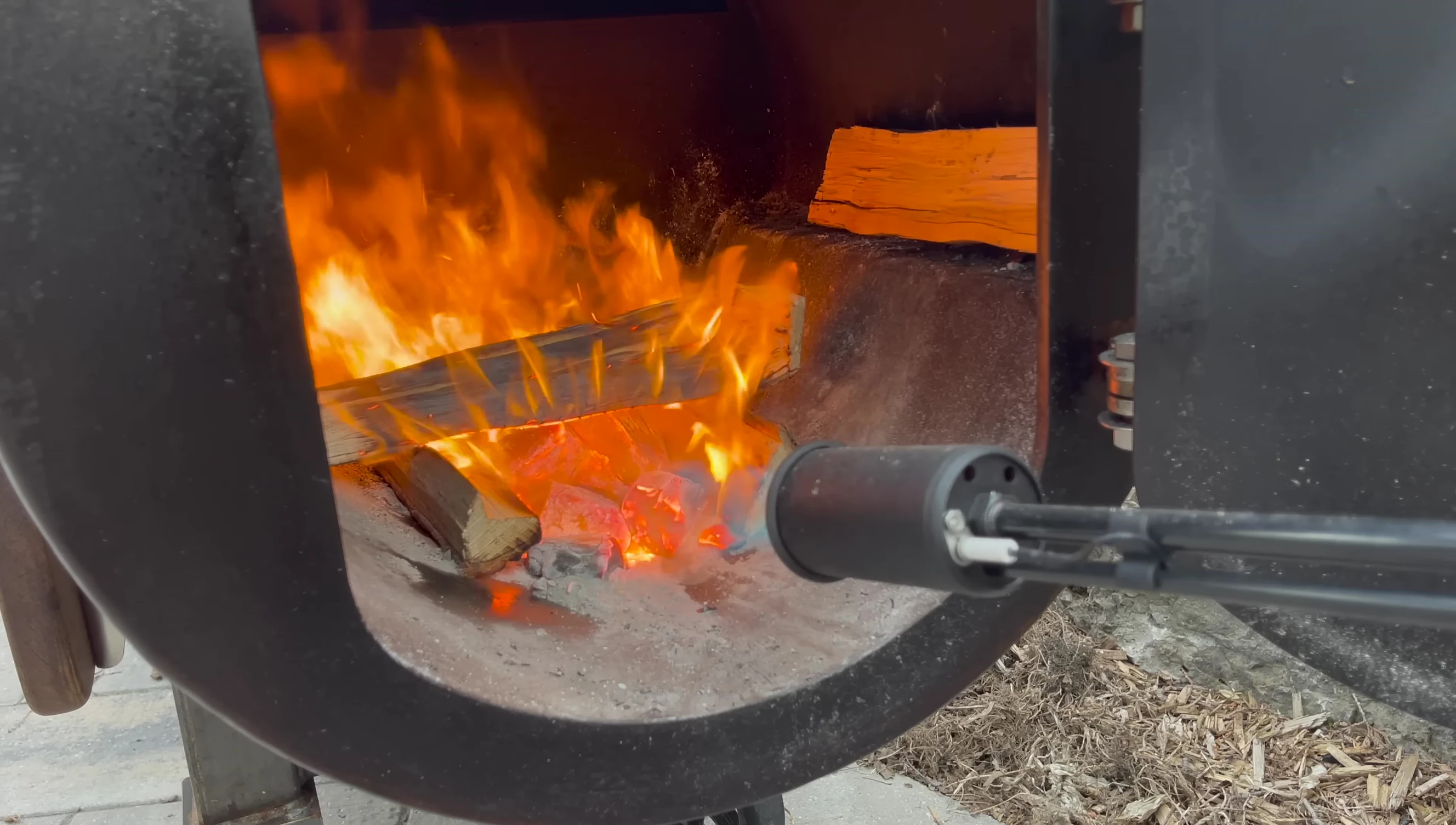 Close-up of the Grill Blazer torch.