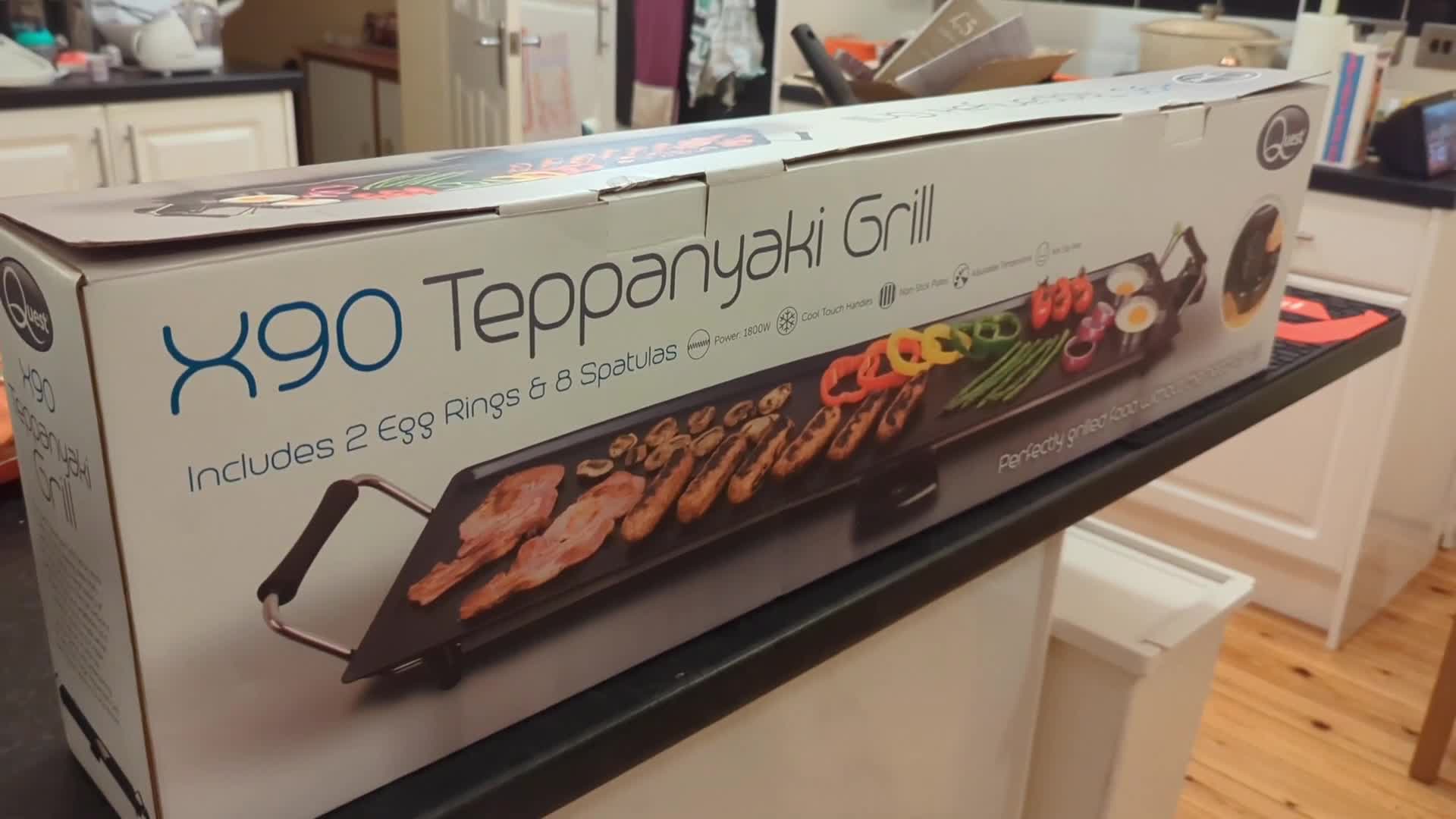 The grill unpacked and ready for use