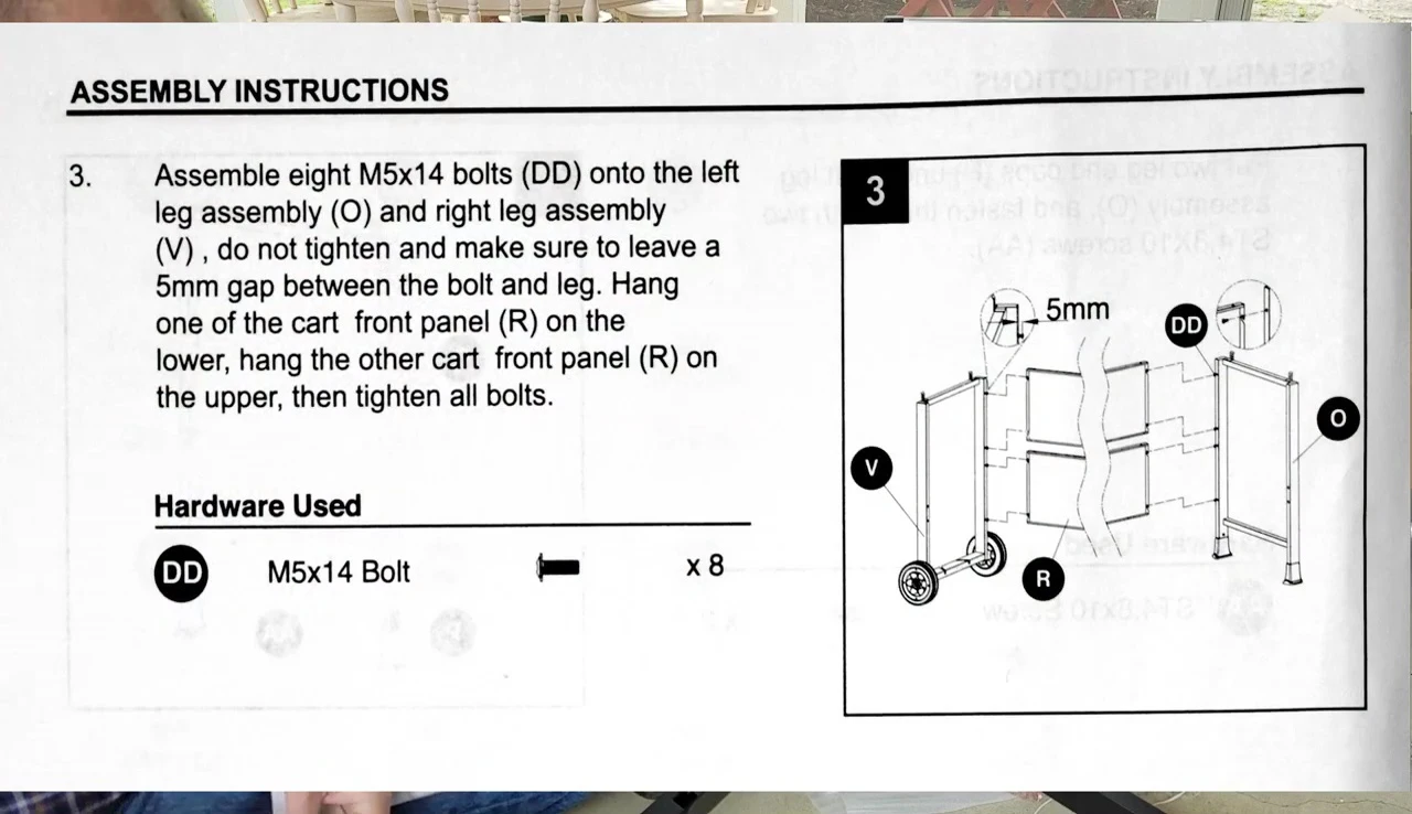 Connecting leg assemblies.