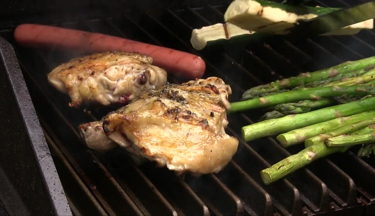 Grilled zucchini with char marks