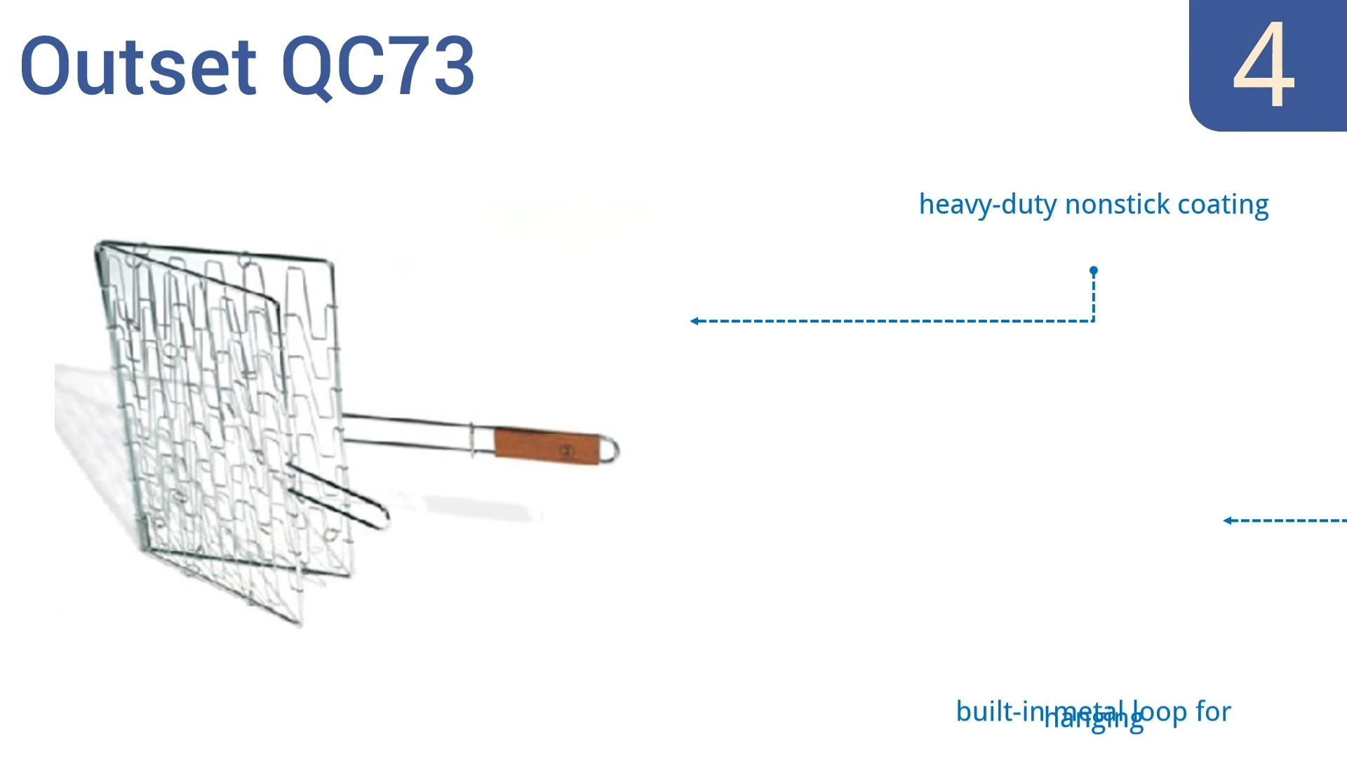 Close-up of the Outset QC 73's handle and construction