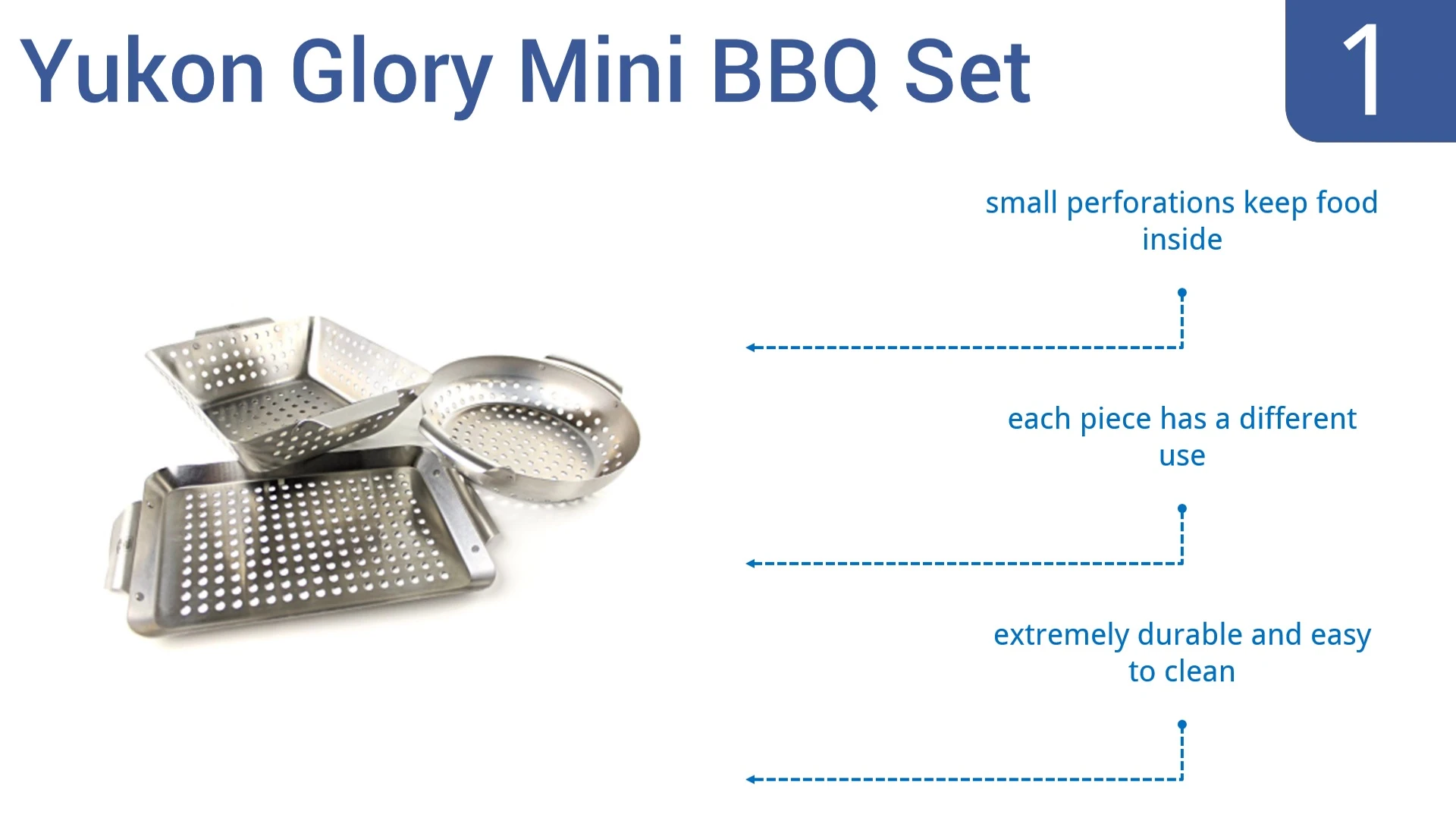 Close up on the Yukon Glory Mini Barbecue Set's handle and construction