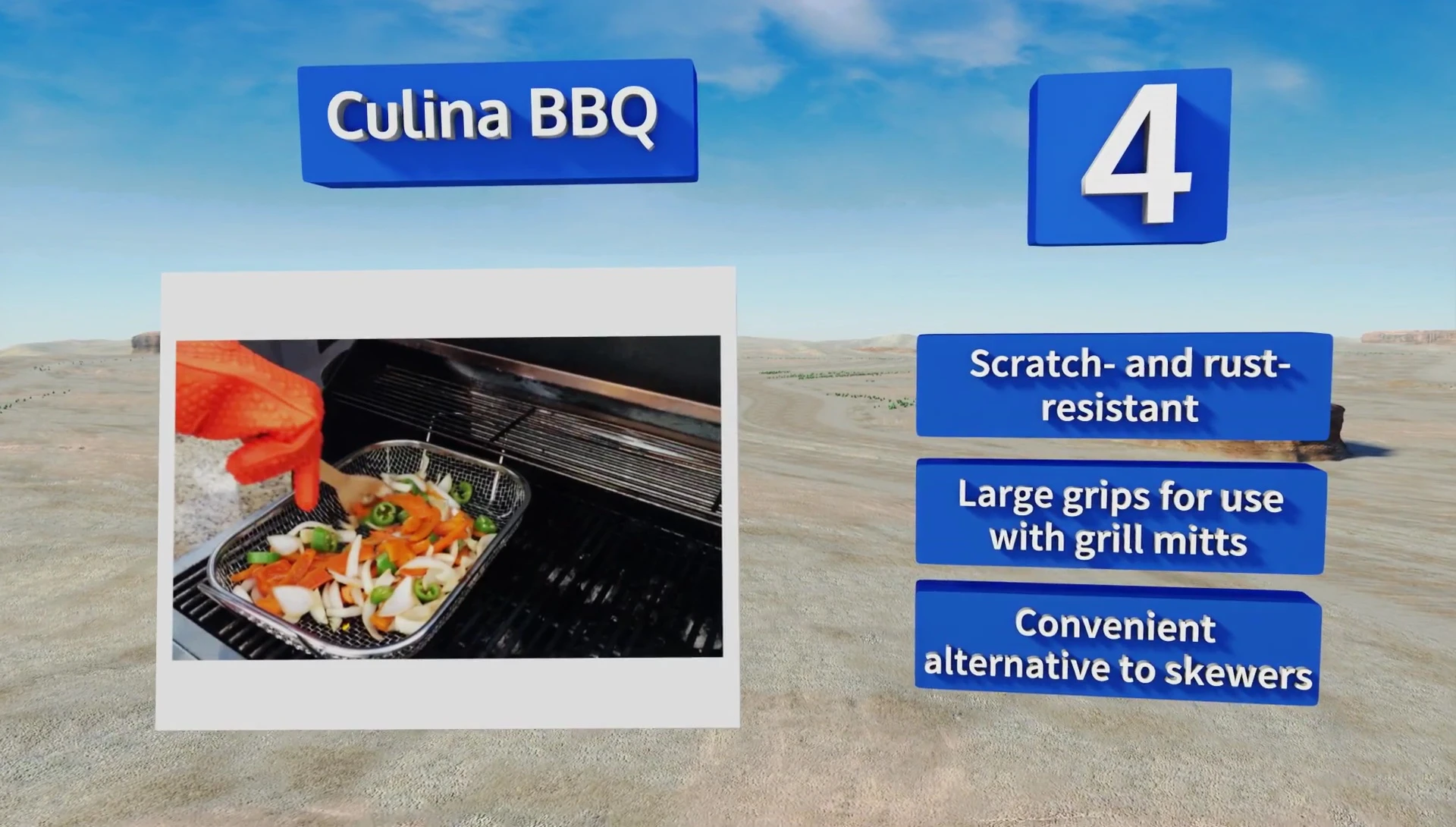 Kalina Barbecue basket highlighting the ergonomically designed handles.