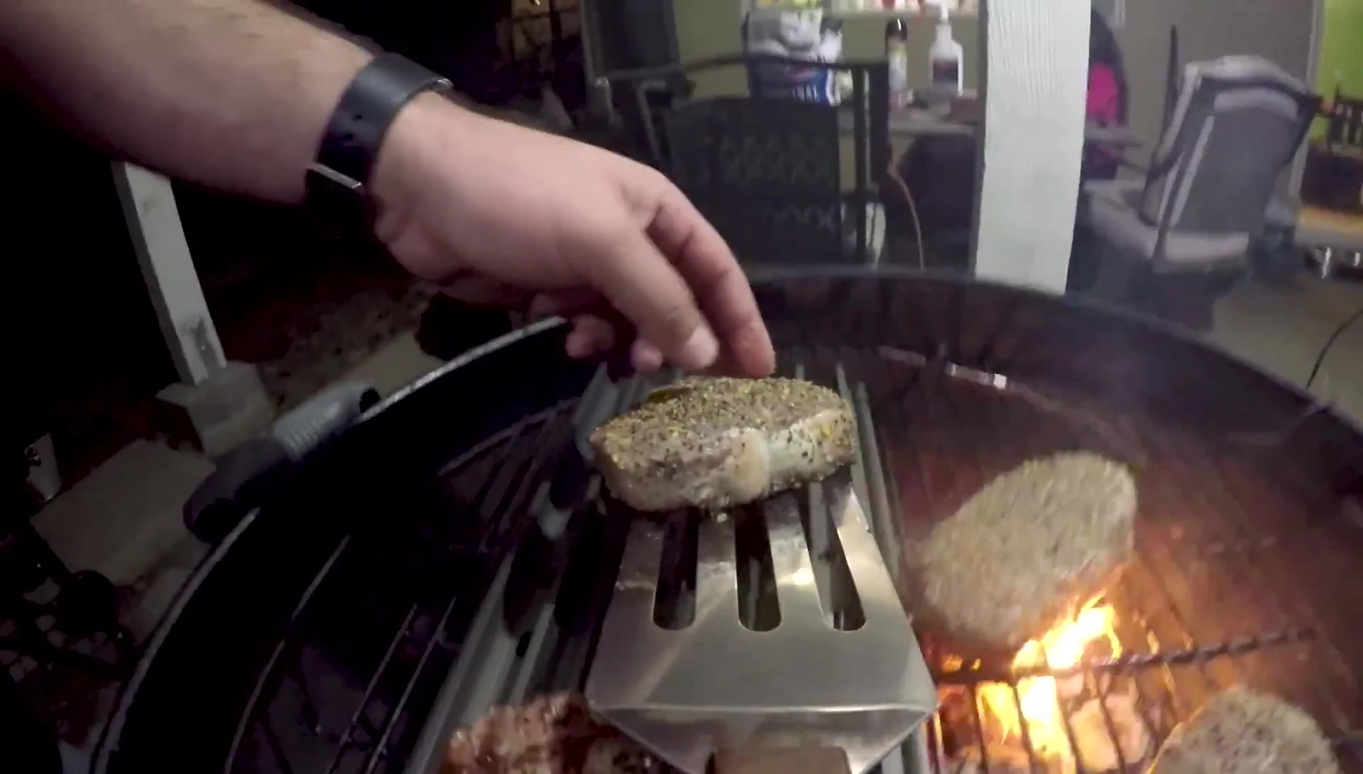 GrillGrate steaks showing impressive sear marks.