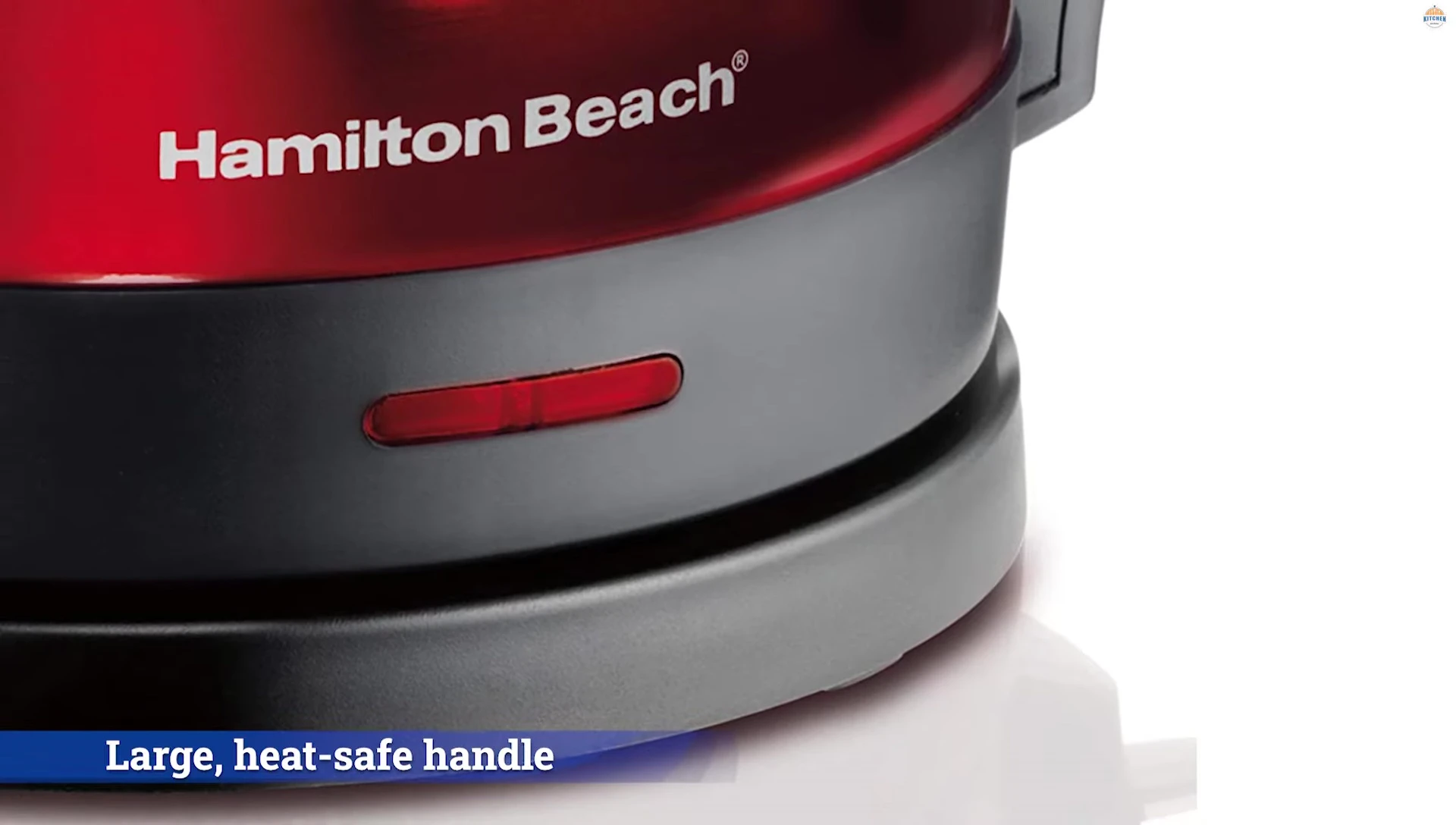 Close up of Hamilton Beach's handle and spout