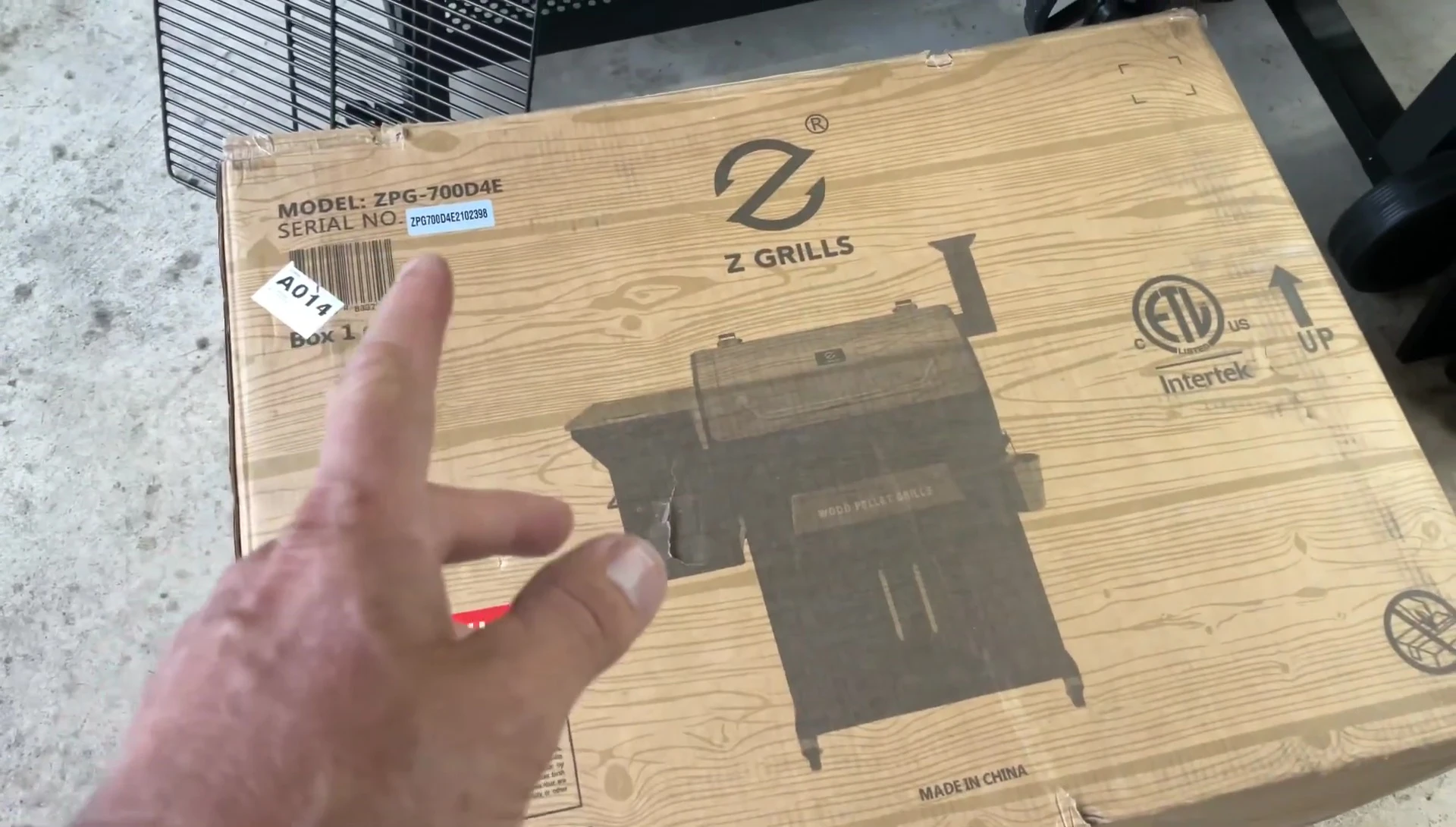 Screenshot of the various grill components before assembly