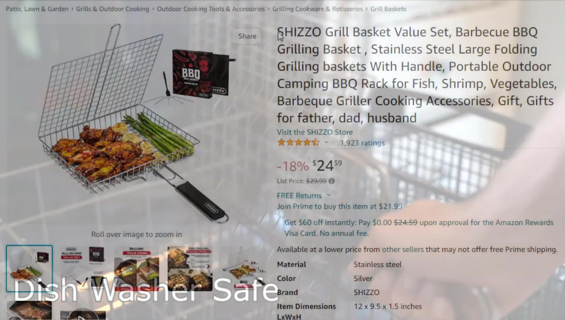 Product shot of the Shizo Grill Basket Value Set