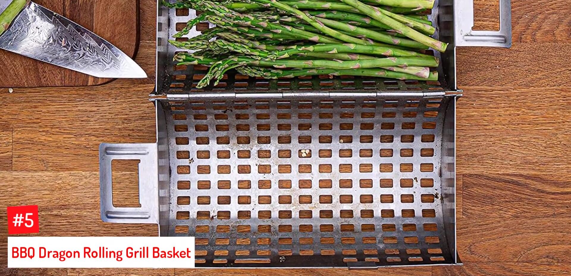 The basket being used for stir-frying