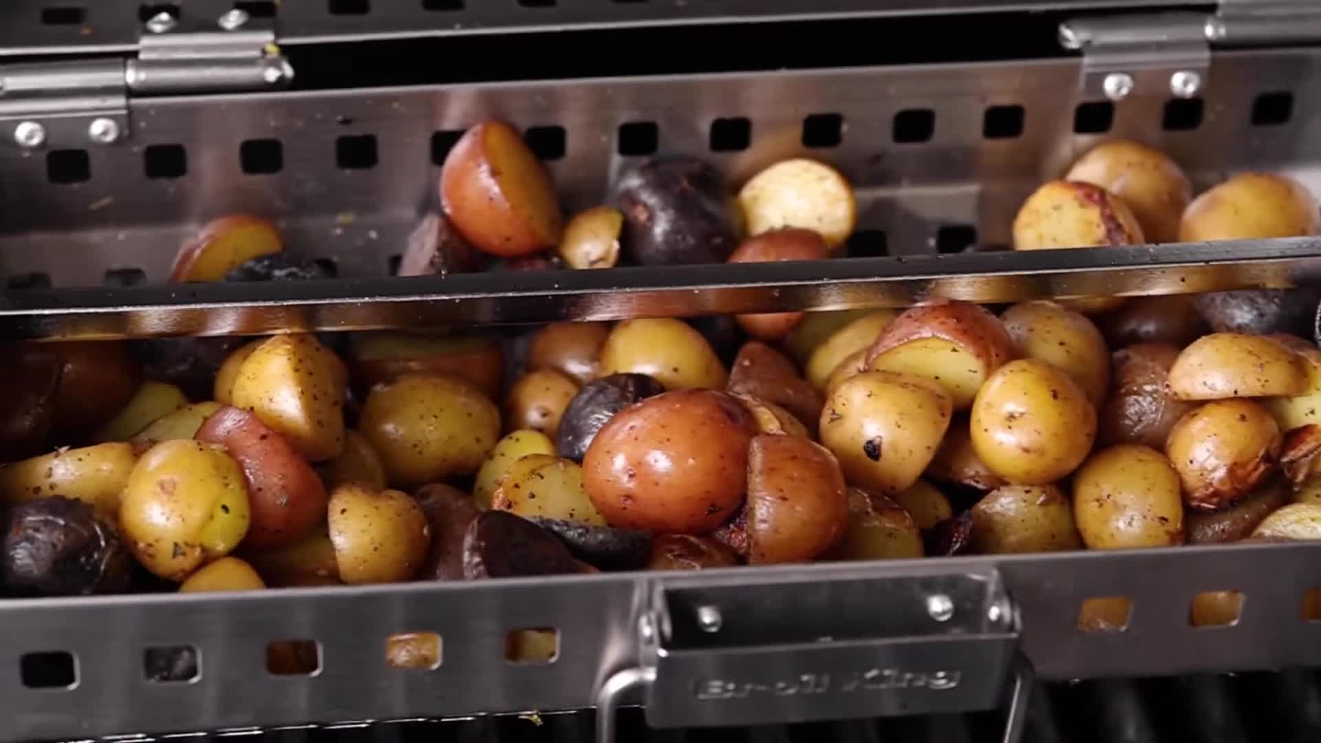 The tumble basket in action, showcasing even cooking.