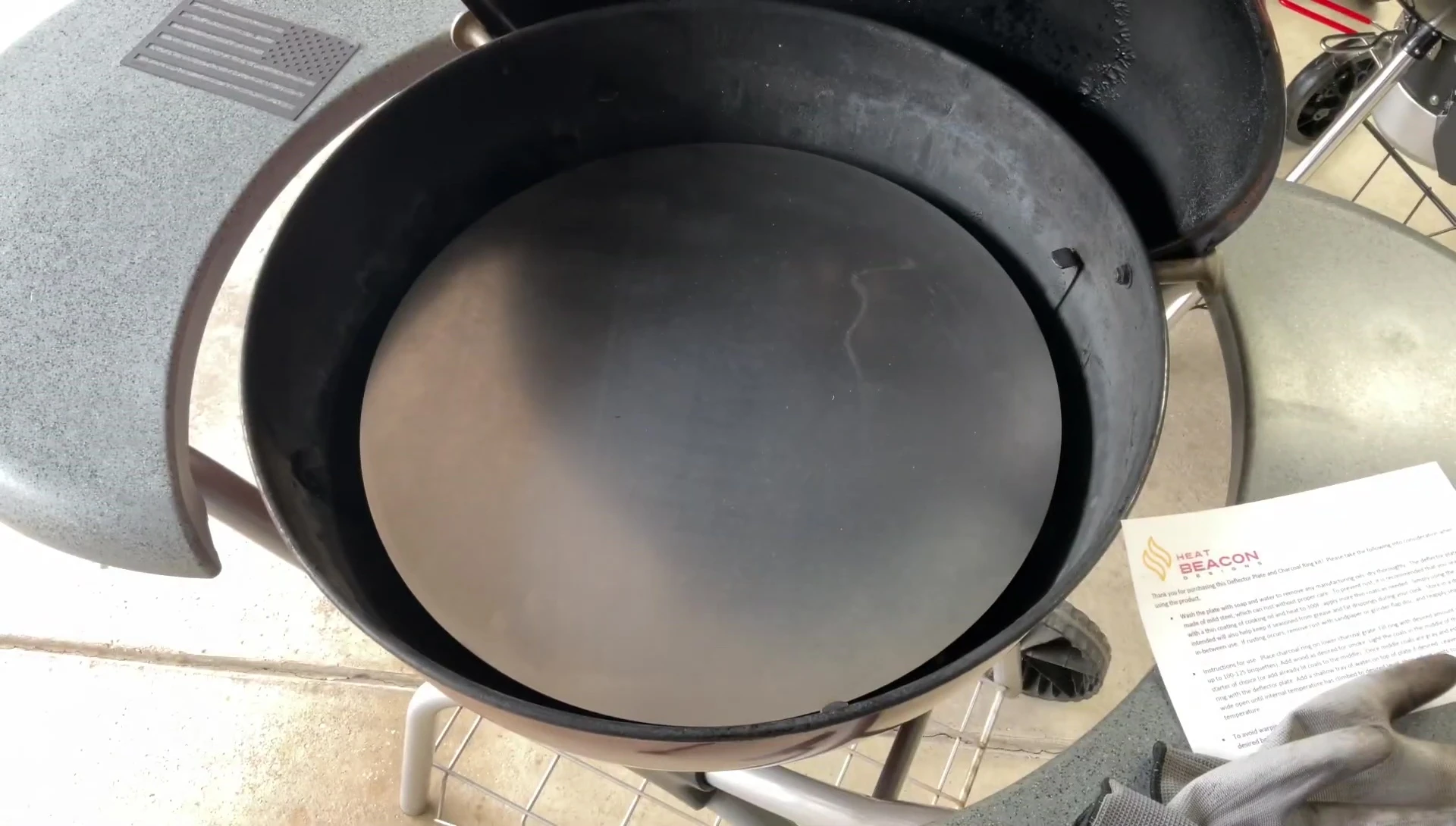 Setting up the grill with the Heat Beacon Designs diffuser and turkey roast