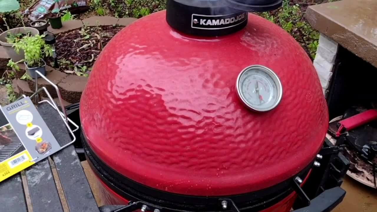 Three racks of ribs prepared for cooking, illustrating the space challenge.
