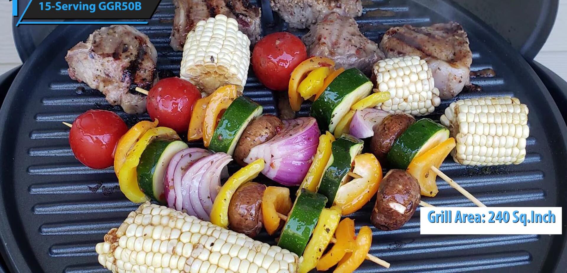 Showing the large grilling area