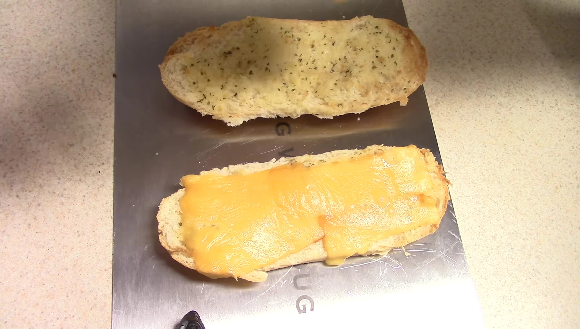 Assembling the sandwich.