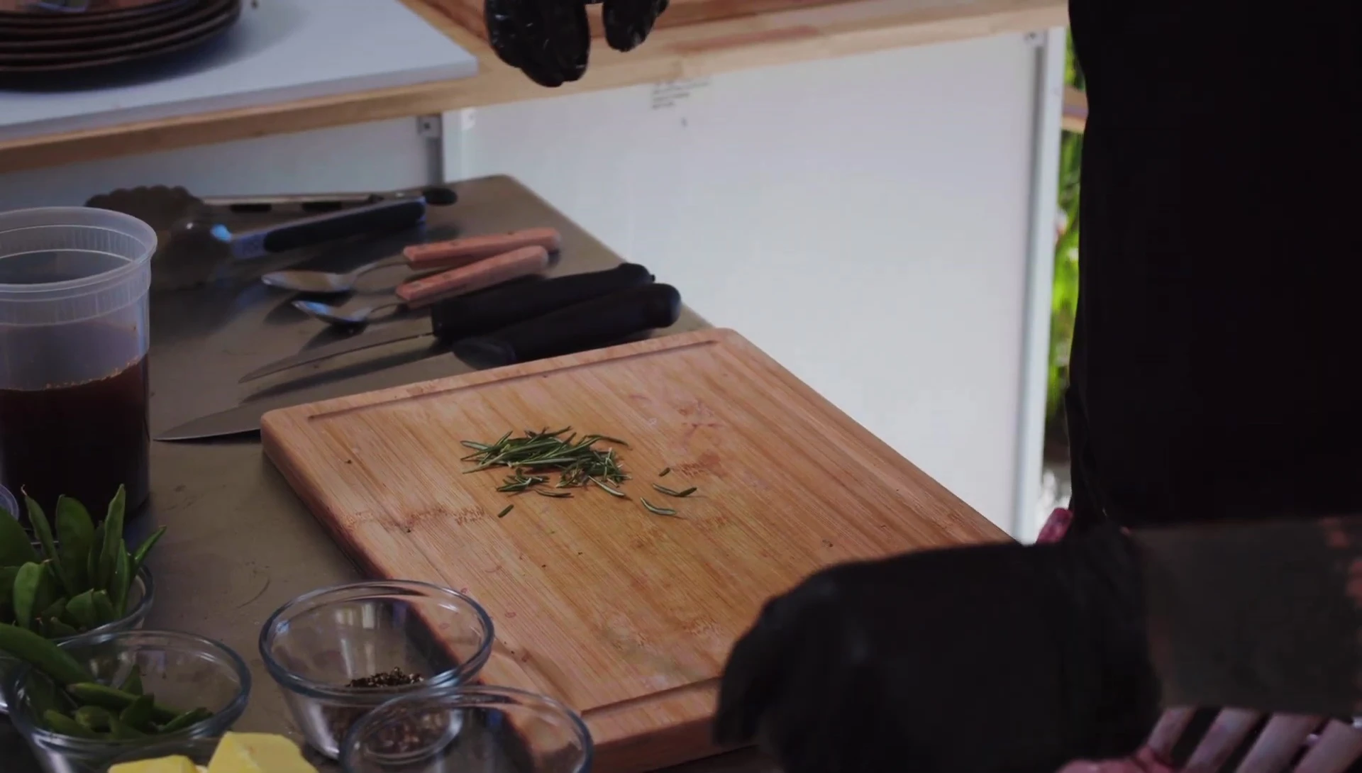 Mixed rosemary, salt, and pepper seasoning.
