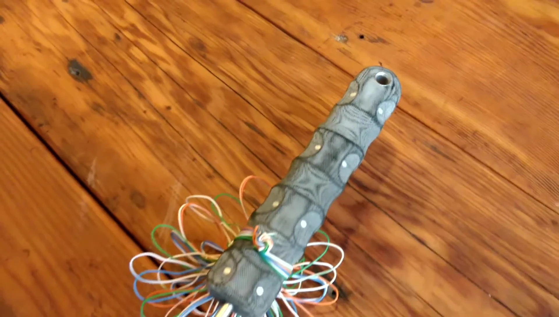 Creator holding the completed spatula