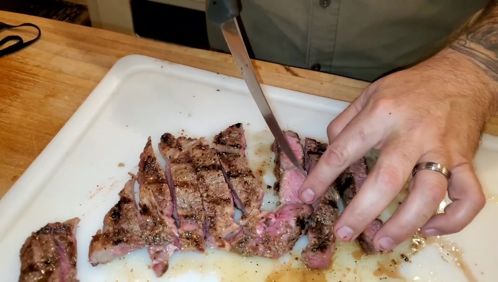 Sliced ribeye steaks