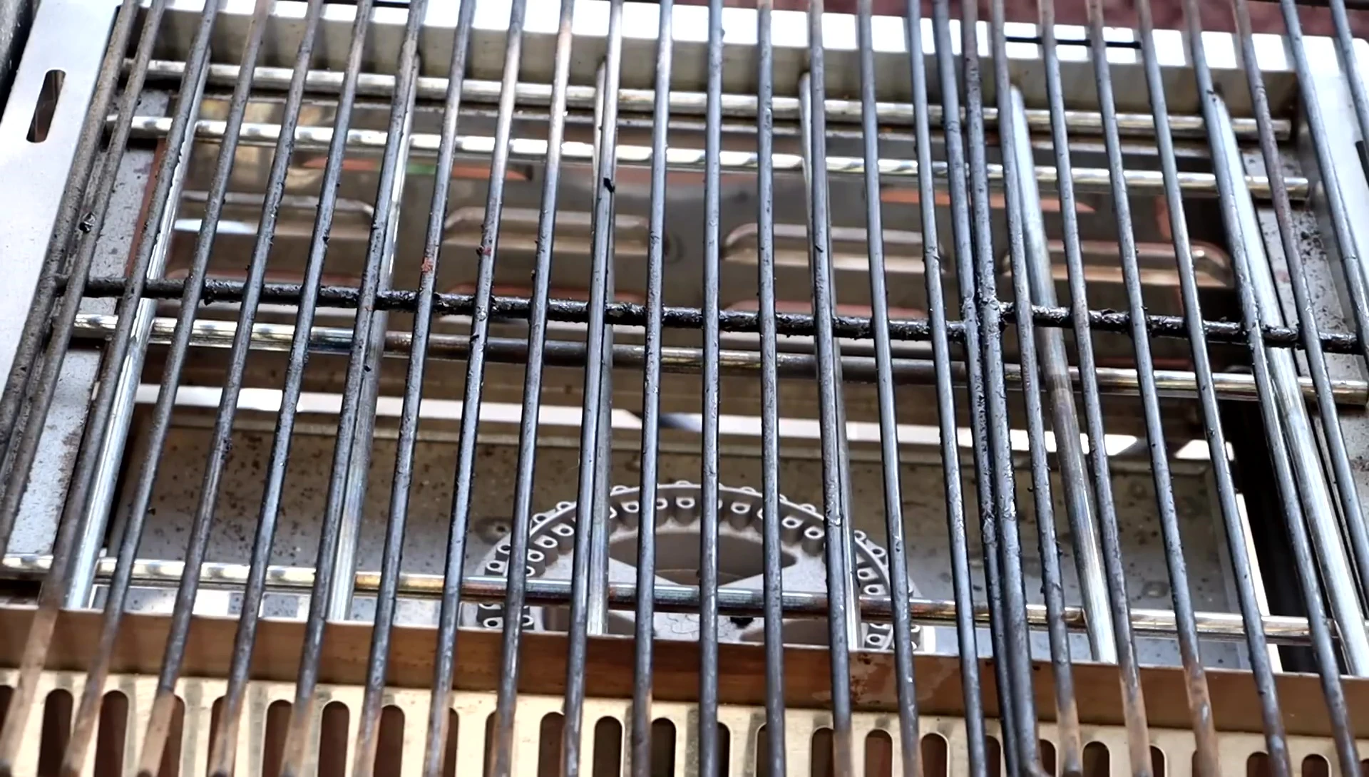 Close-up showcasing the flat cooking surface of the custom grates.