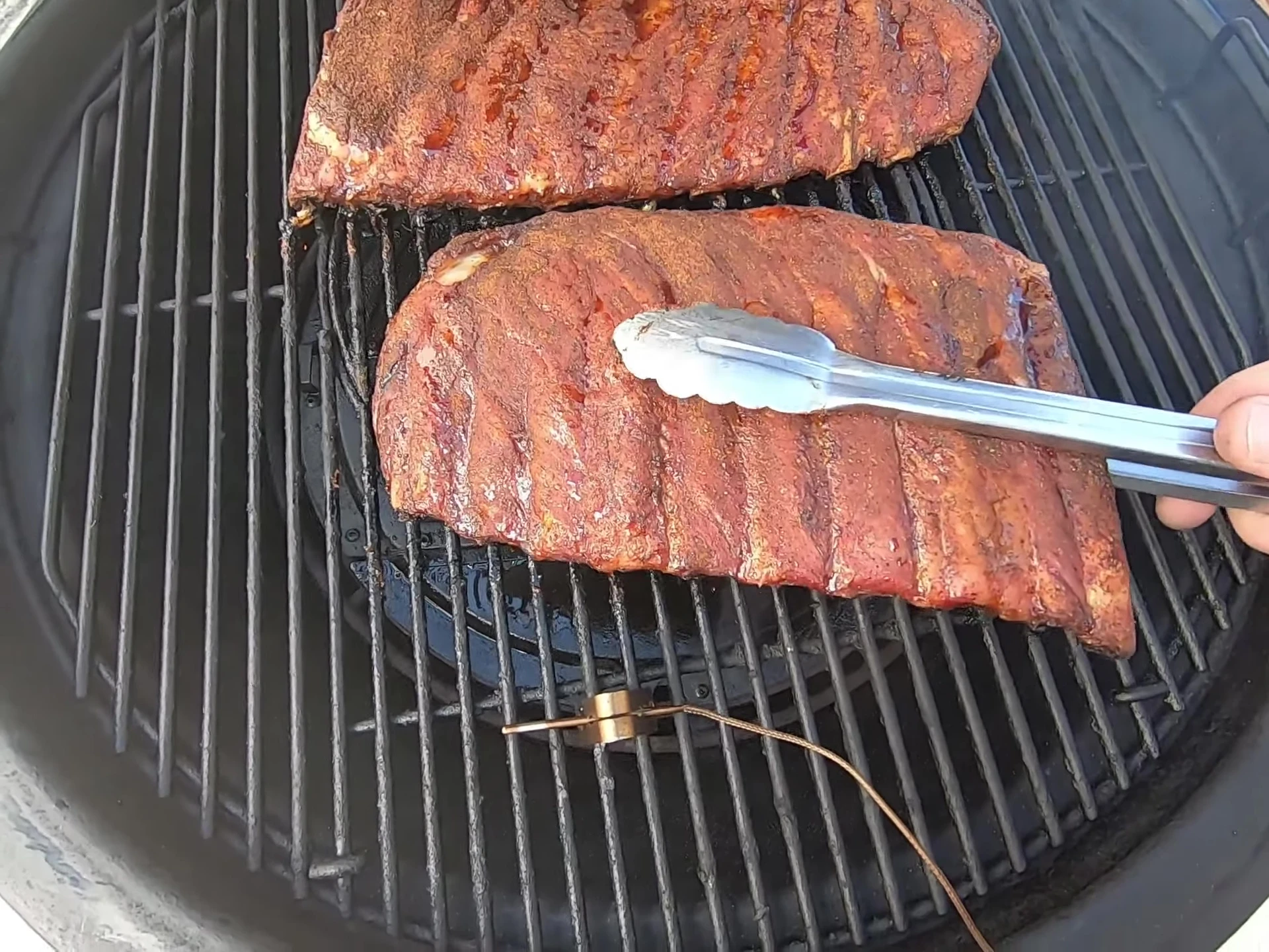 Spare ribs showing good bark development.