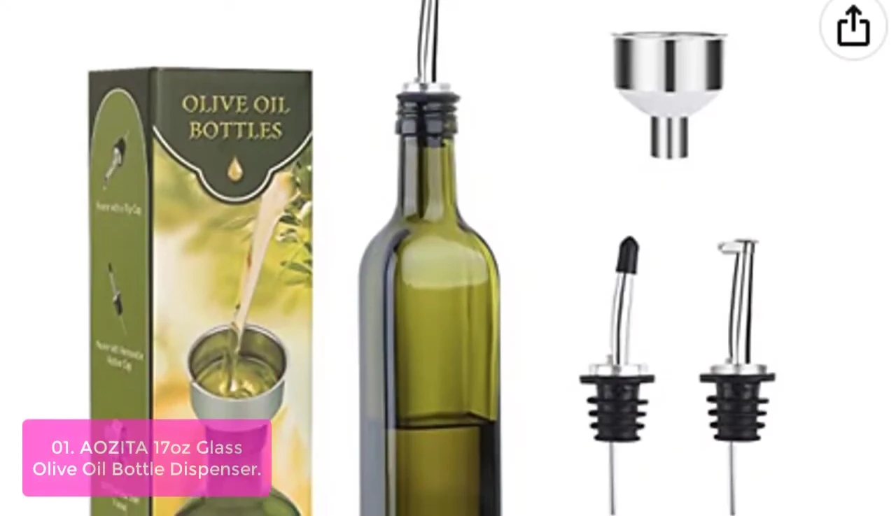 Azita olive oil bottle dispenser close-up
