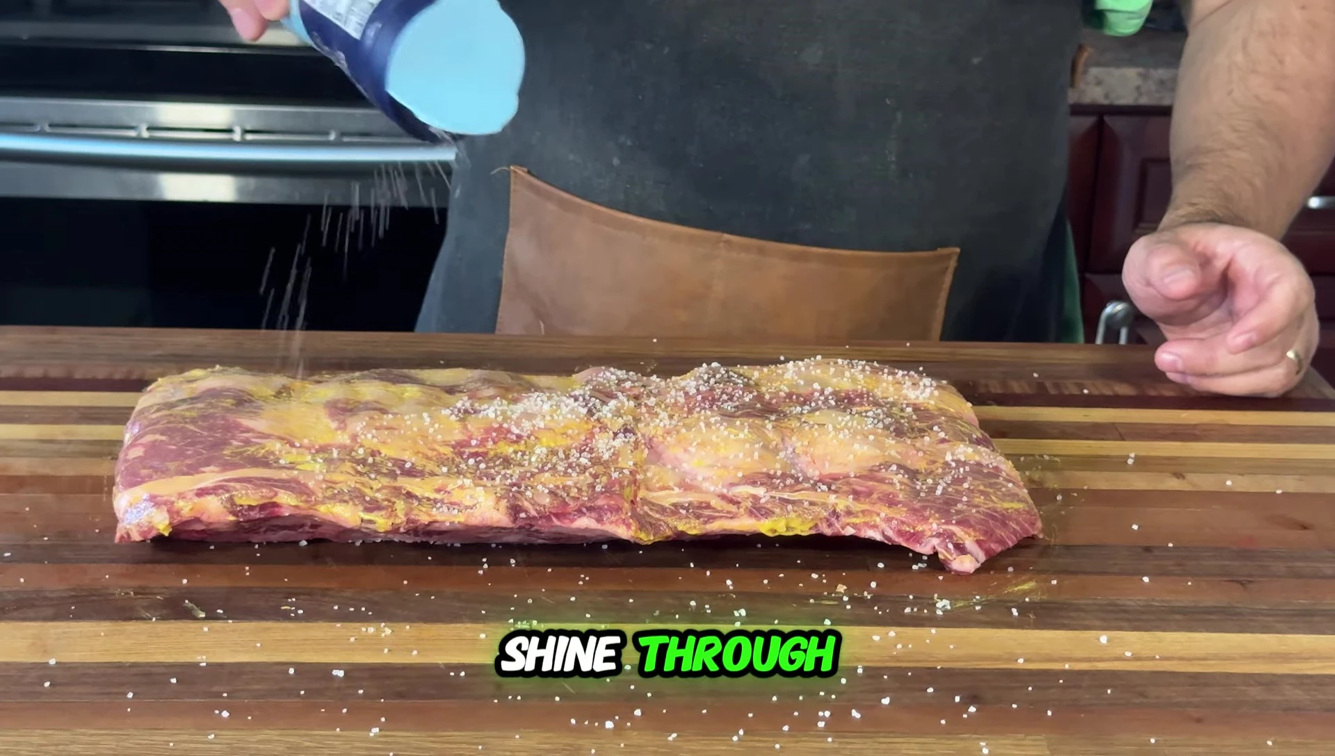 Close up of seasoned ribs