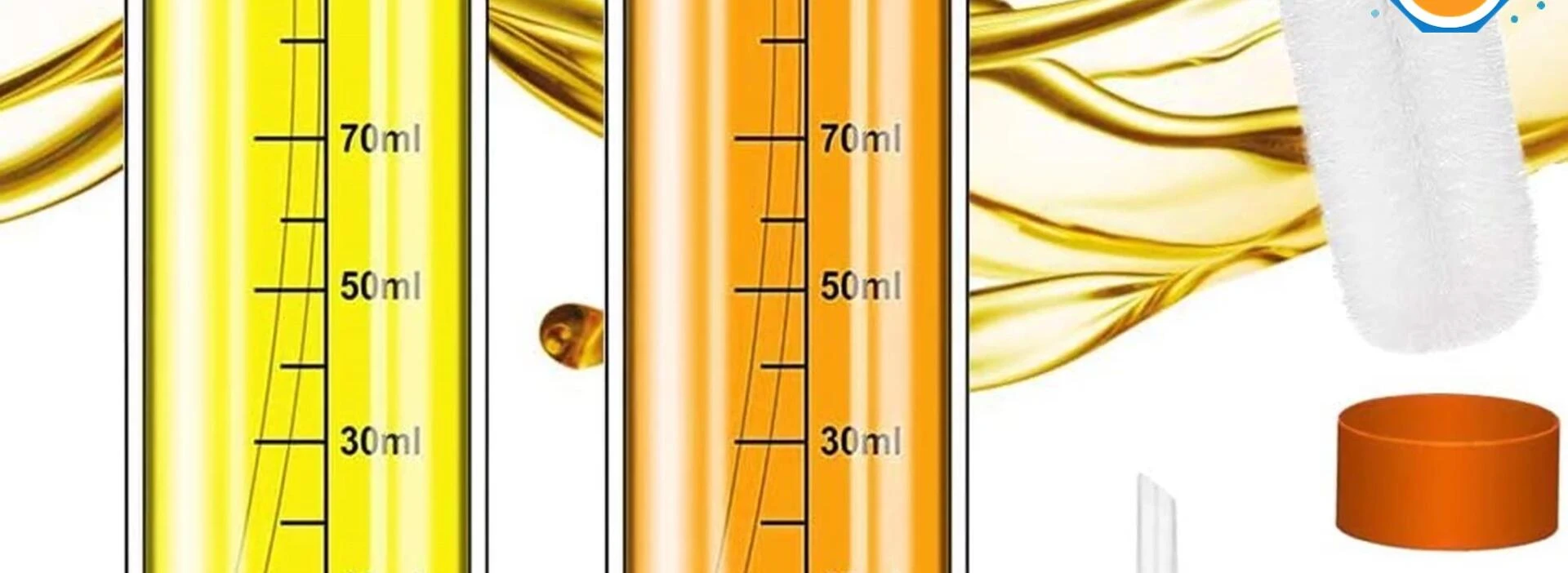 Close-up of the HLD DJ YB sprayer's oil level scale