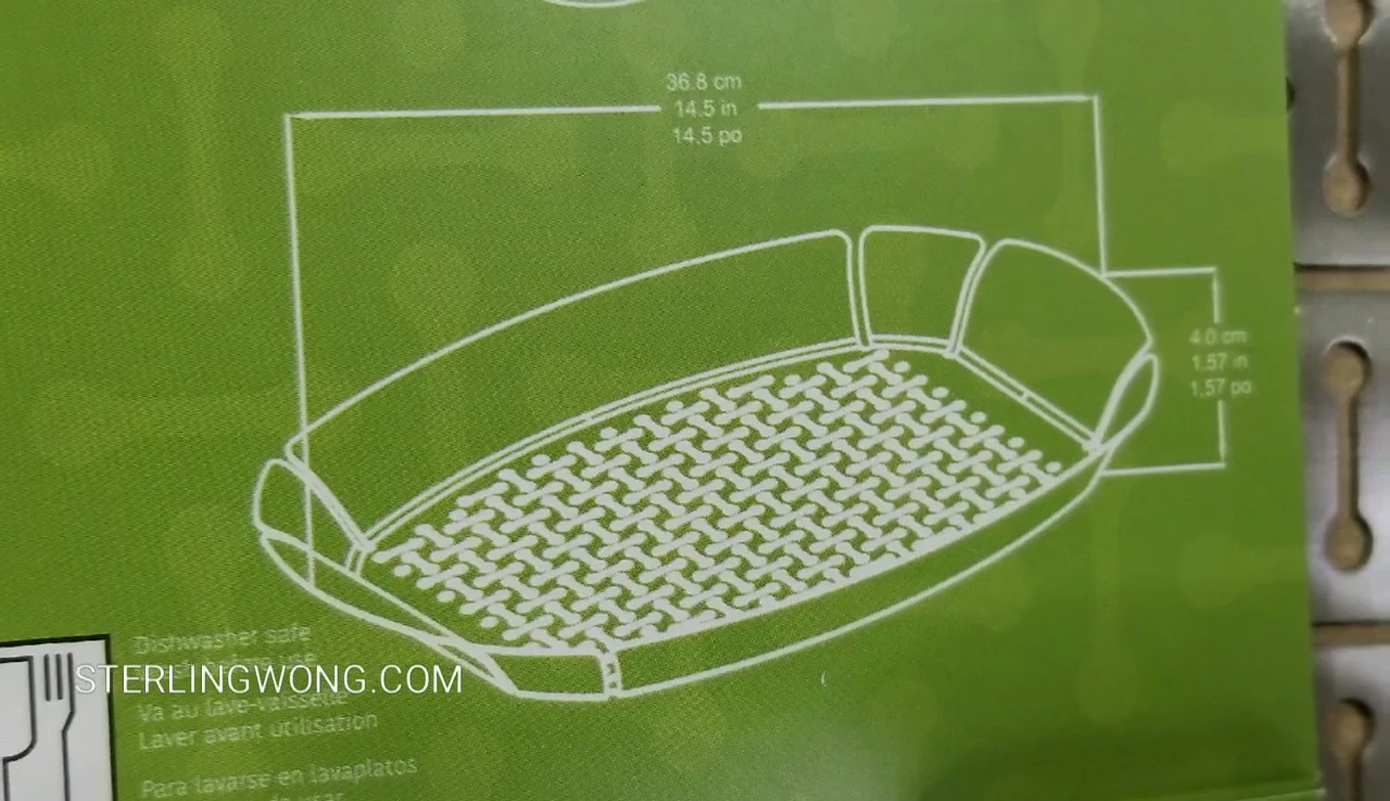 Image showcasing the dimensions of the BBQ basket.
