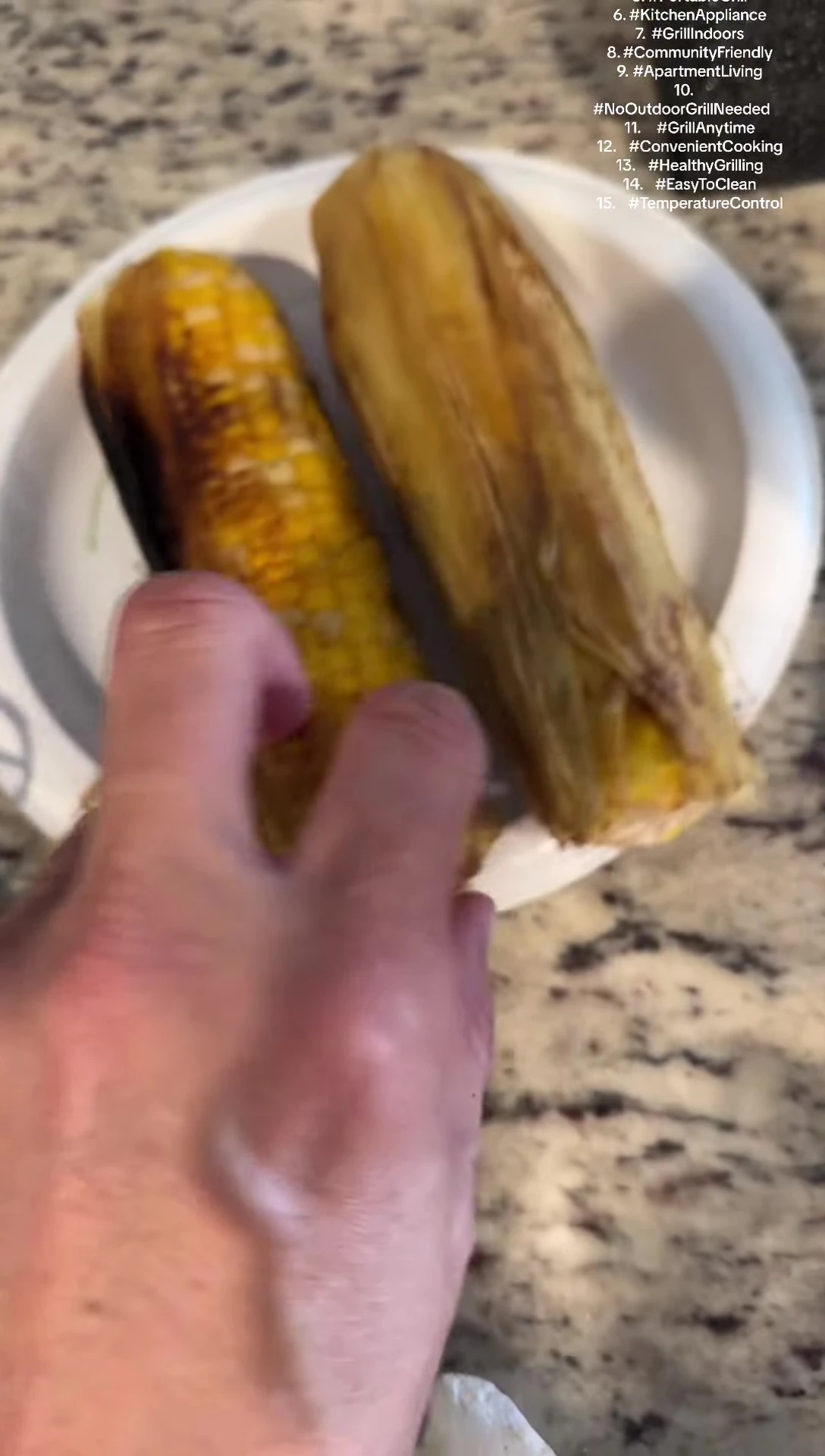 Close-up shot of perfectly grilled corn on the cob.