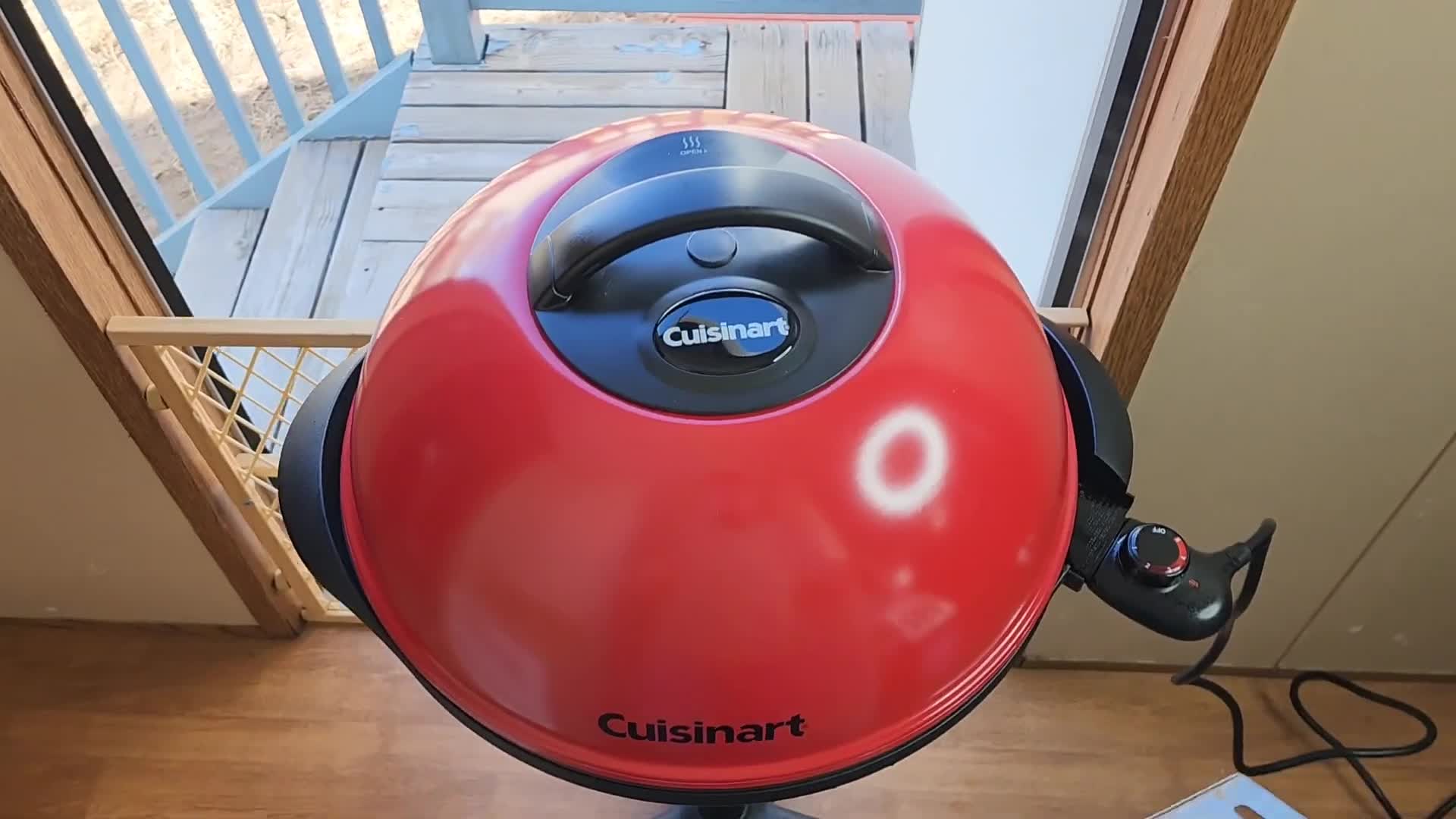 Burgers cooking on the grill.