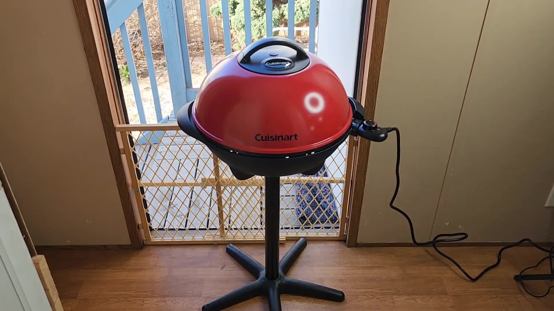 Close-up of the grill, highlighting its design.