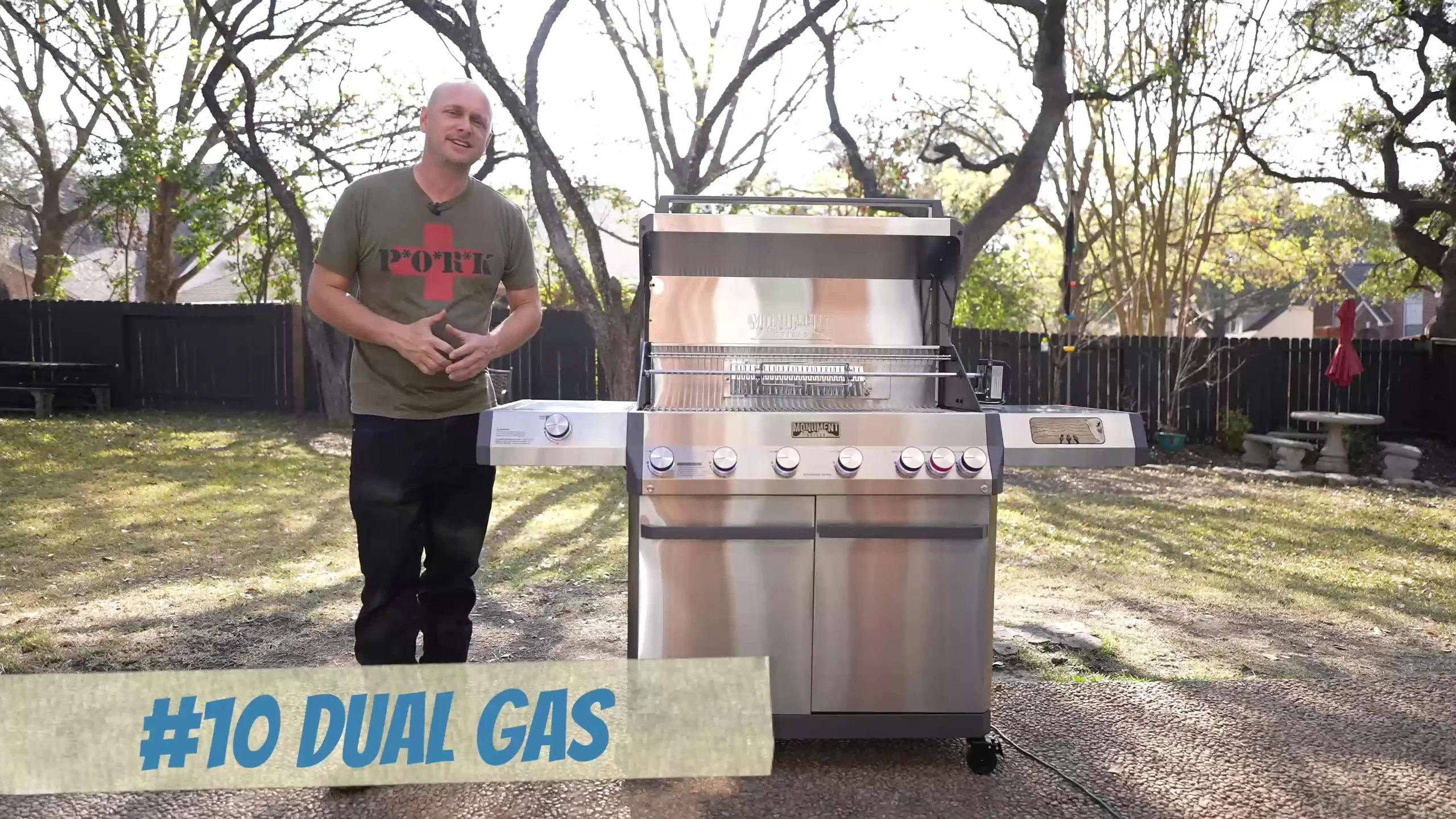 View of the grill's gas connection point