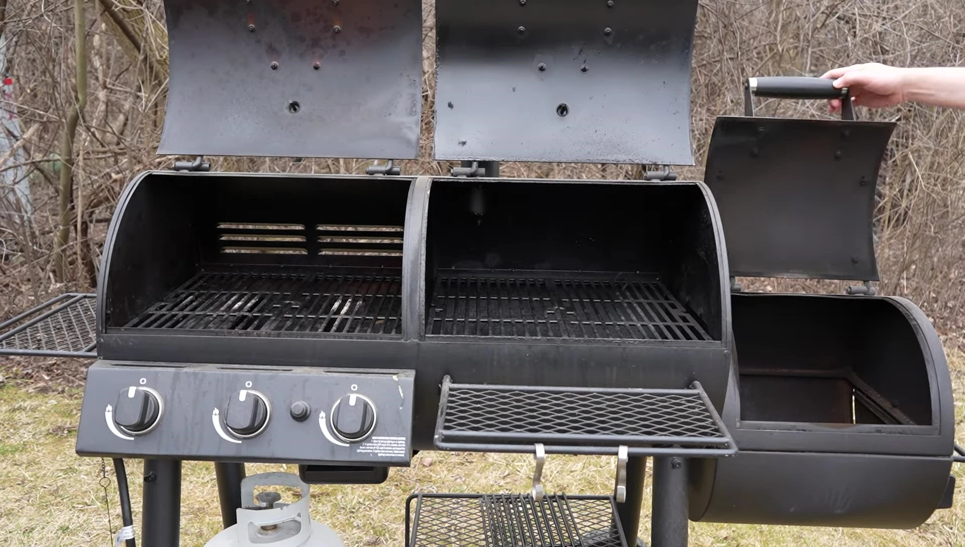 View of the offset smoker