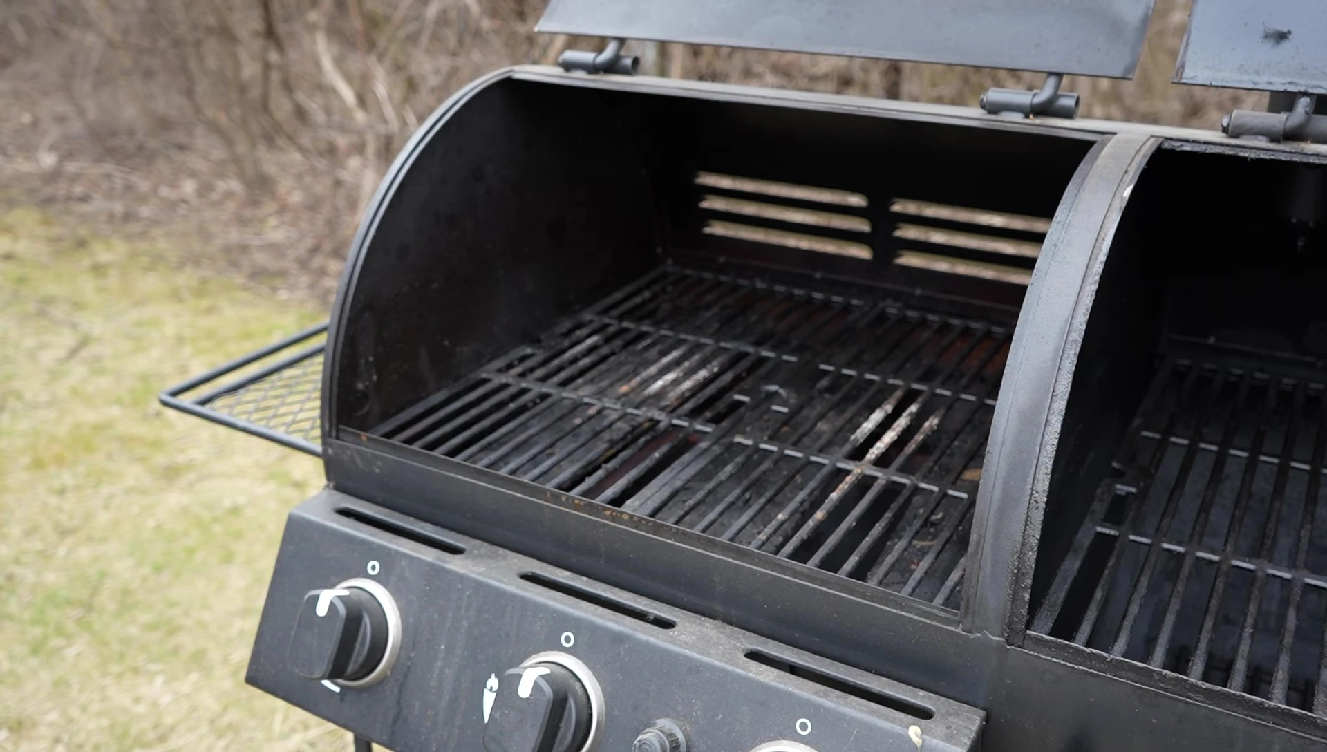 Griddle insert on the grill