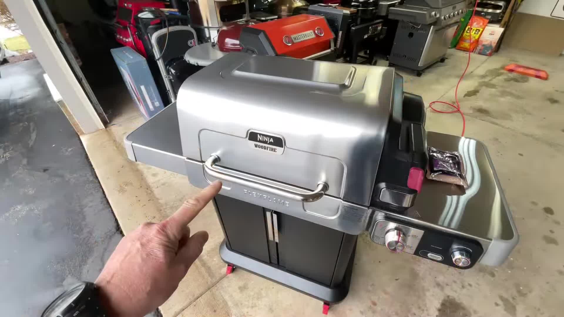 Close-up of the Ninja Woodfire Flex Flame grill box