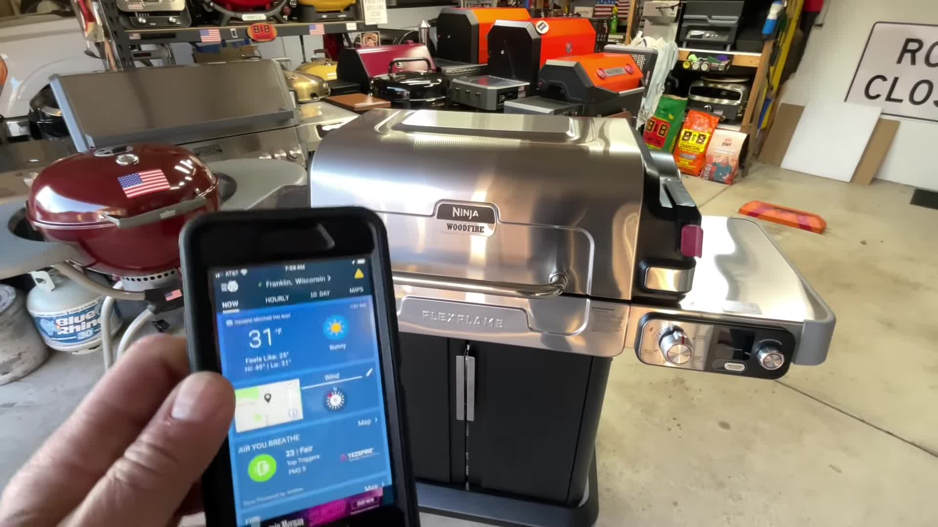 Temperature and grill setup details are shown.