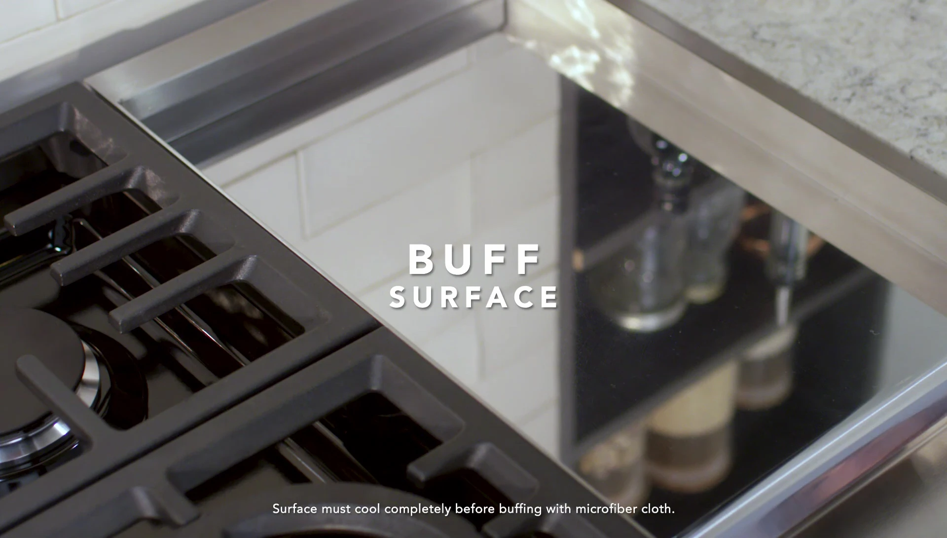 Buffing with a microfiber cloth.