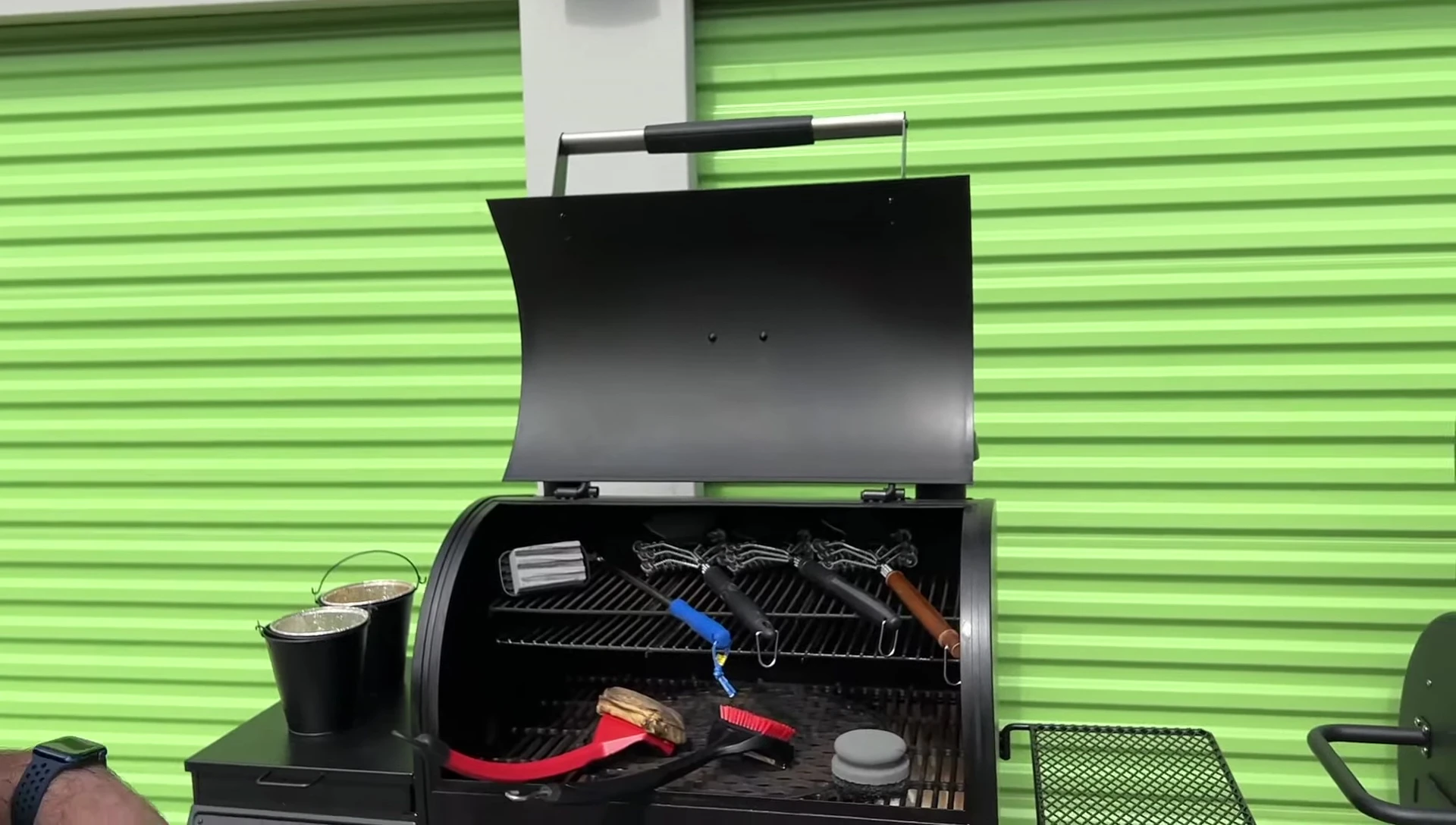 Oklahoma Joe grill with various grate types