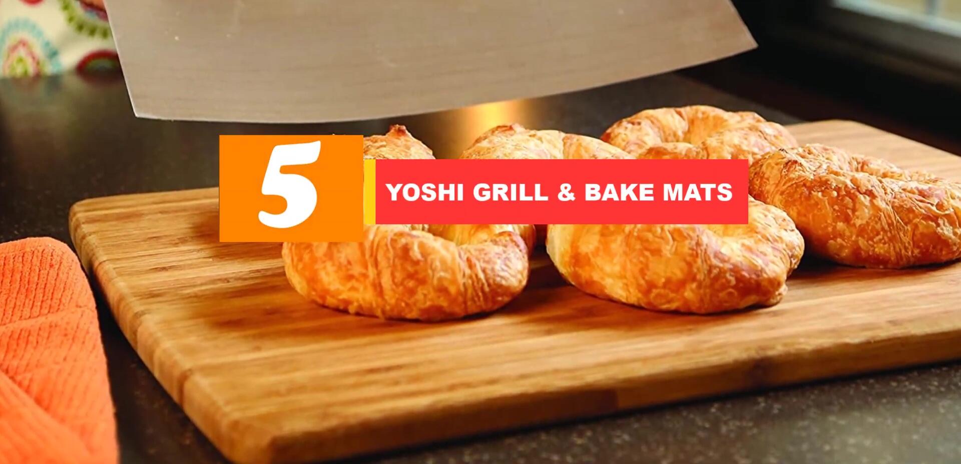 Close-up of Yoshi Grill Mats on a grill