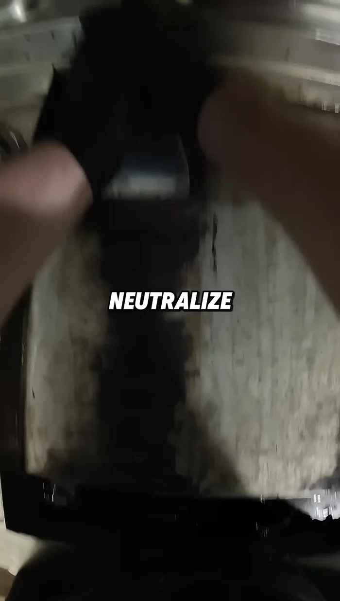 Neutralize the grill cleaner with vinegar.