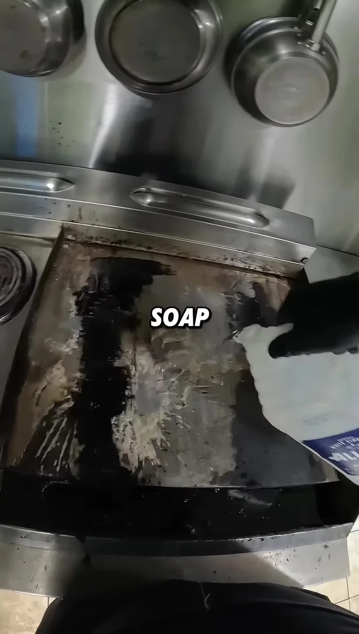 Neutralize the grill cleaner with vinegar.