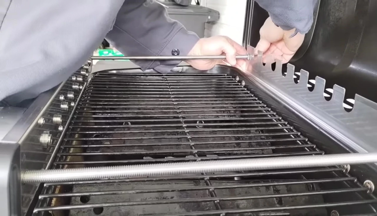 Grilling setup in progress.