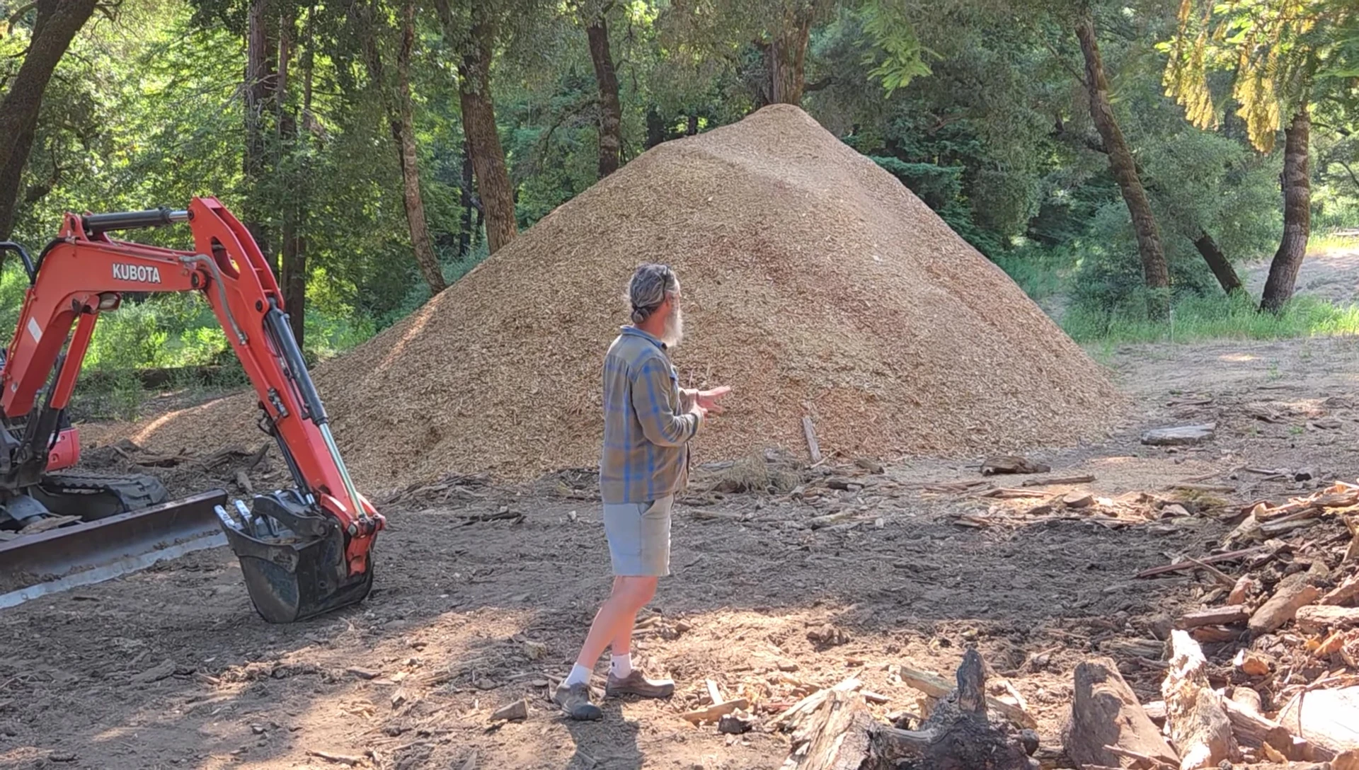 Final shot of the wood chip pile.