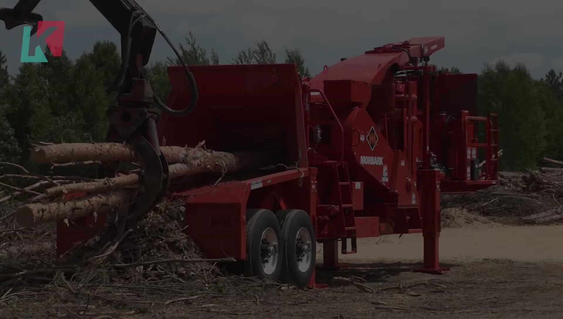 The Morbark 40 to 36 drum microchipper showcasing its size and efficient design.