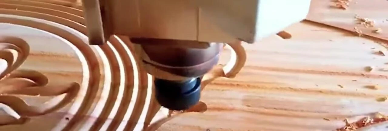 Close-up of a CNC machine's precise movements.