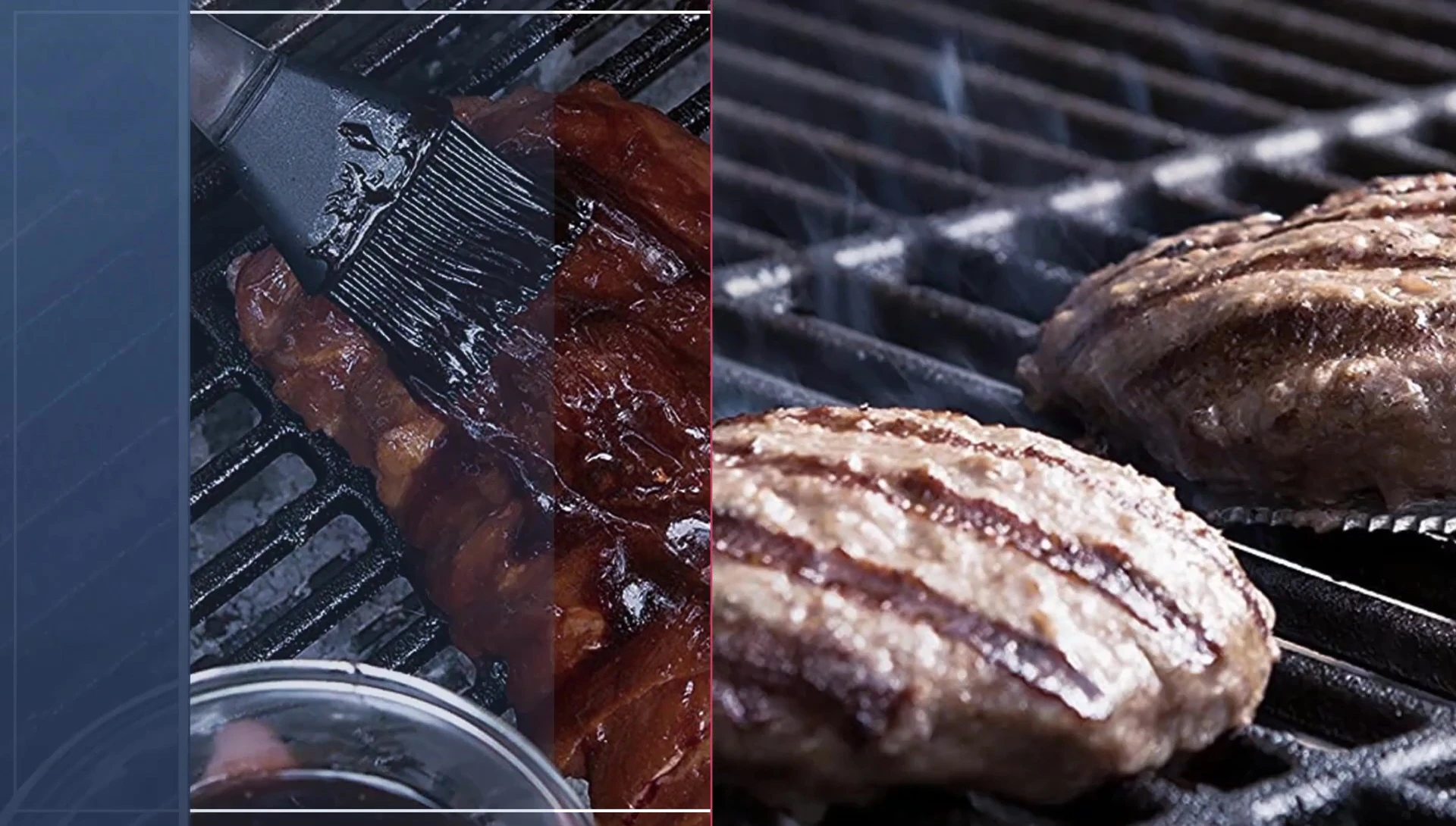 The Alpha Grillers tools hanging on a grill