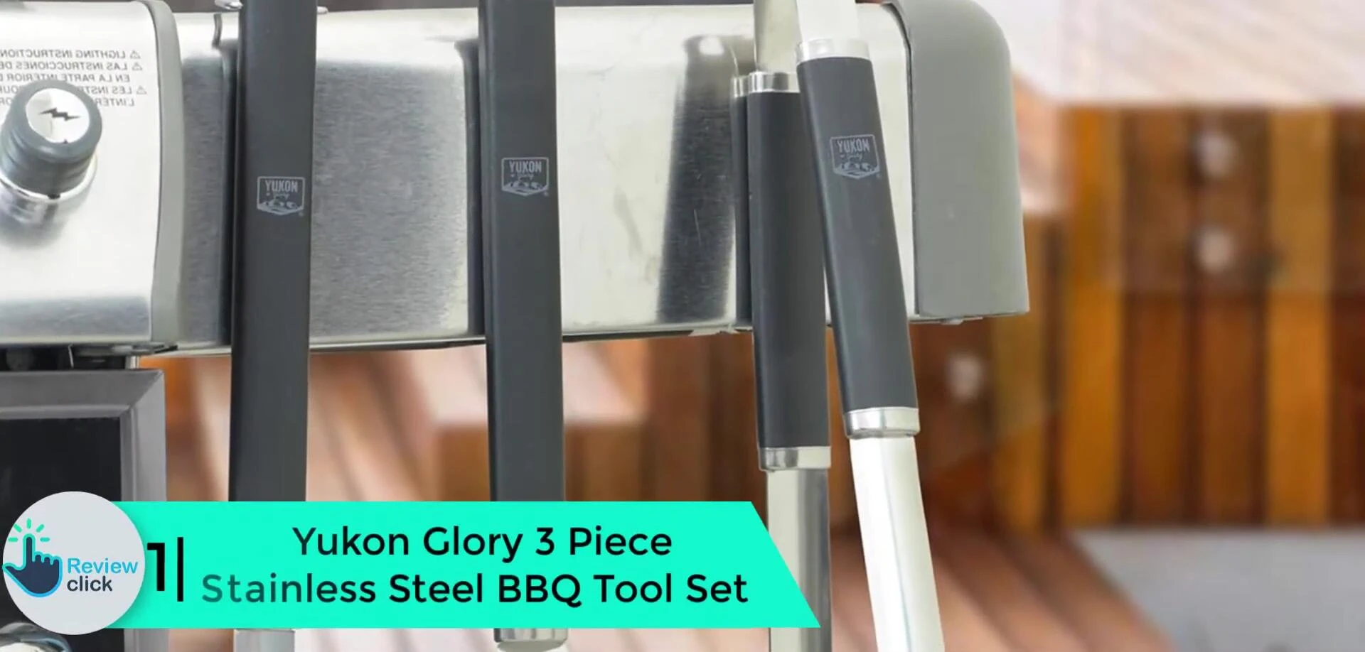The Yukon Glory 3-piece BBQ tool set shown.