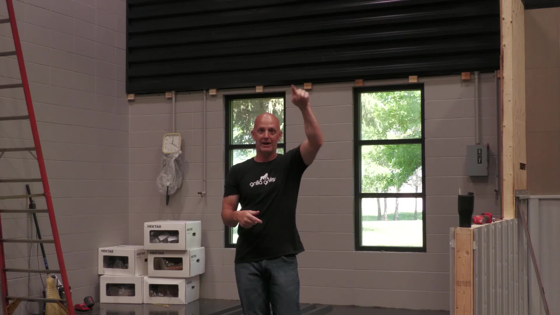 A glimpse into the new Grilla Grills studio under construction.