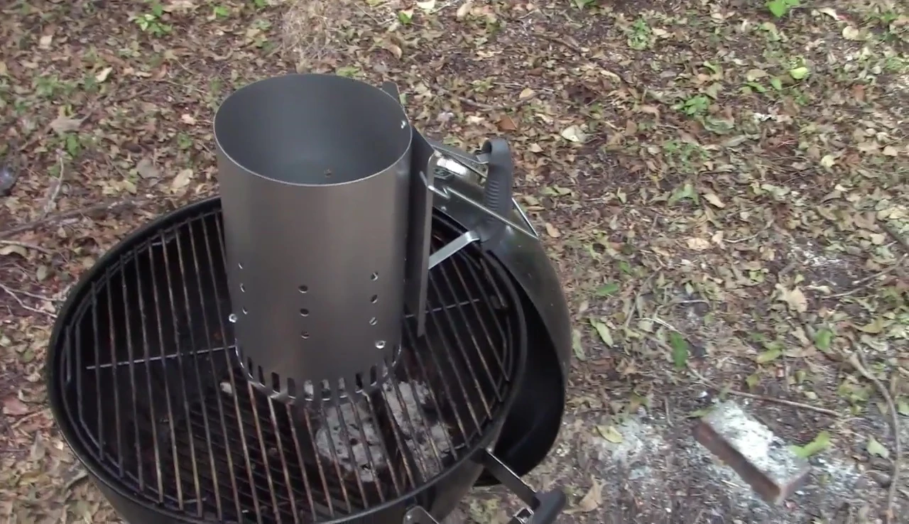 Close-up shot of the new Weber RapidFire Chimney Starter