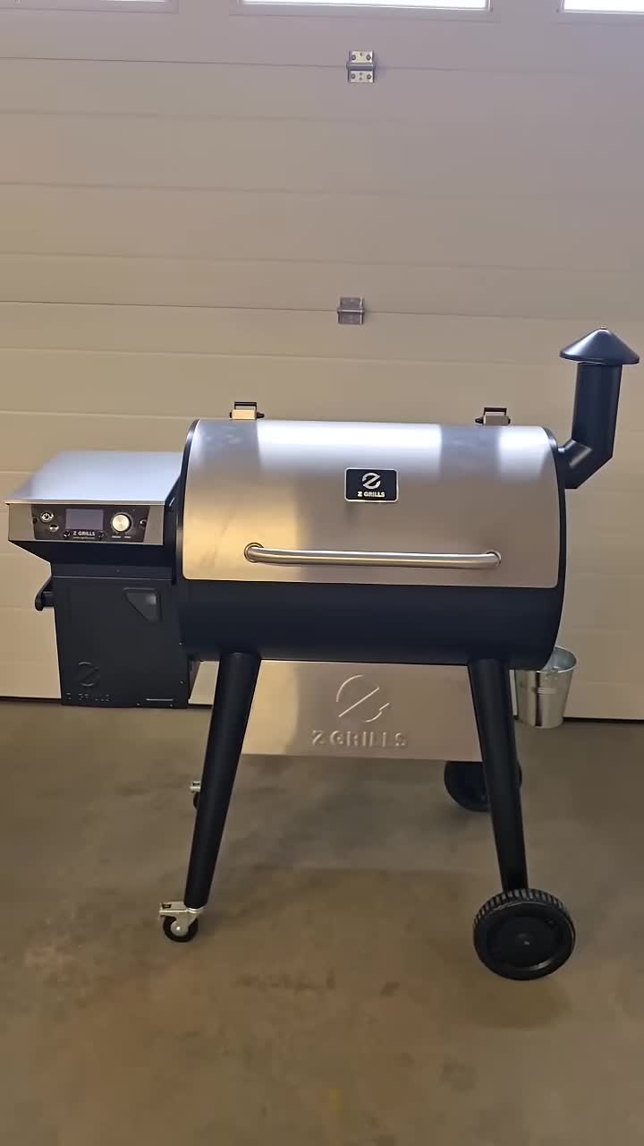 View of the large hopper on the Z Grills pellet grill.
