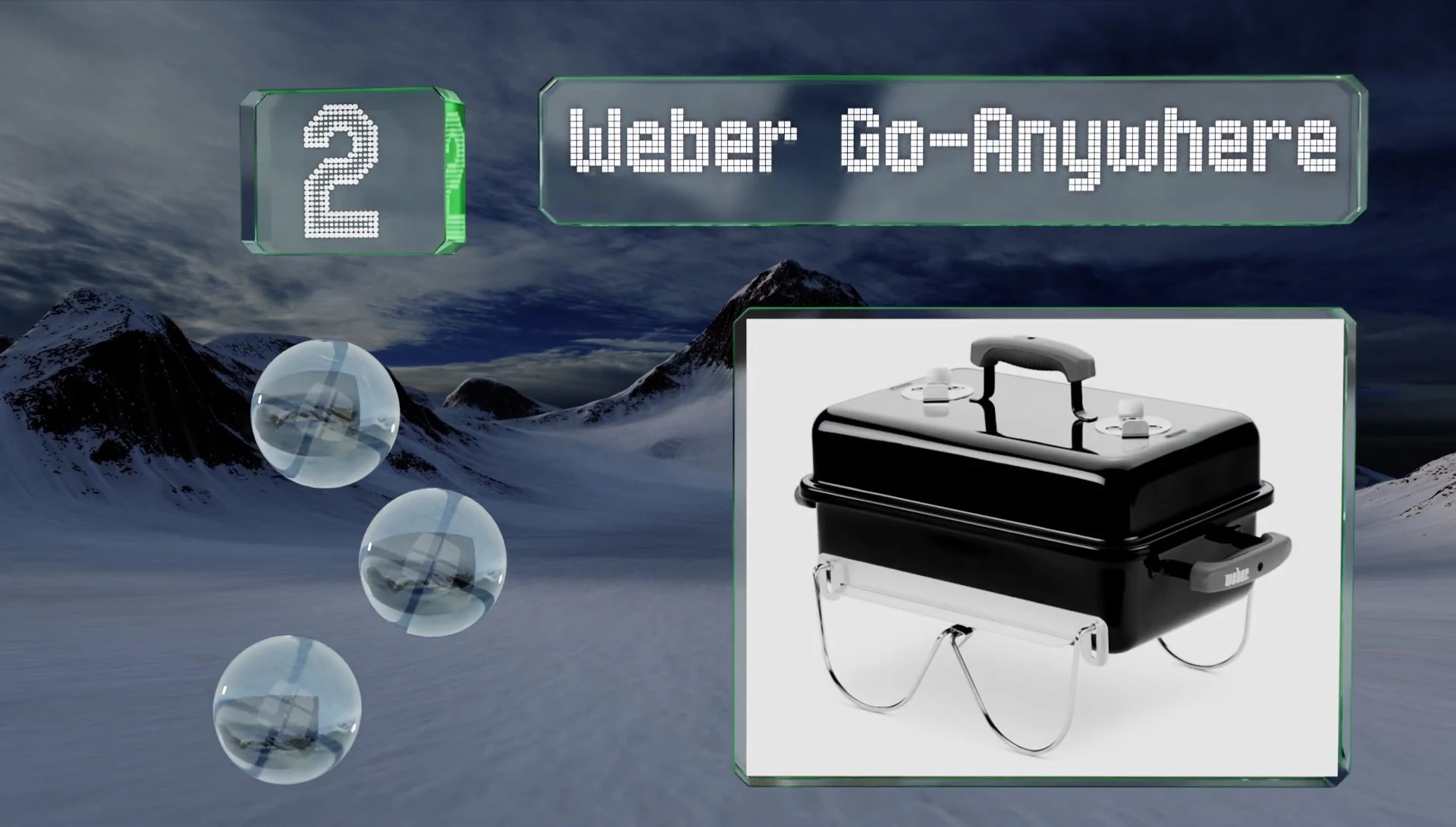 The Weber Go-Anywhere with its lid closed and legs folded