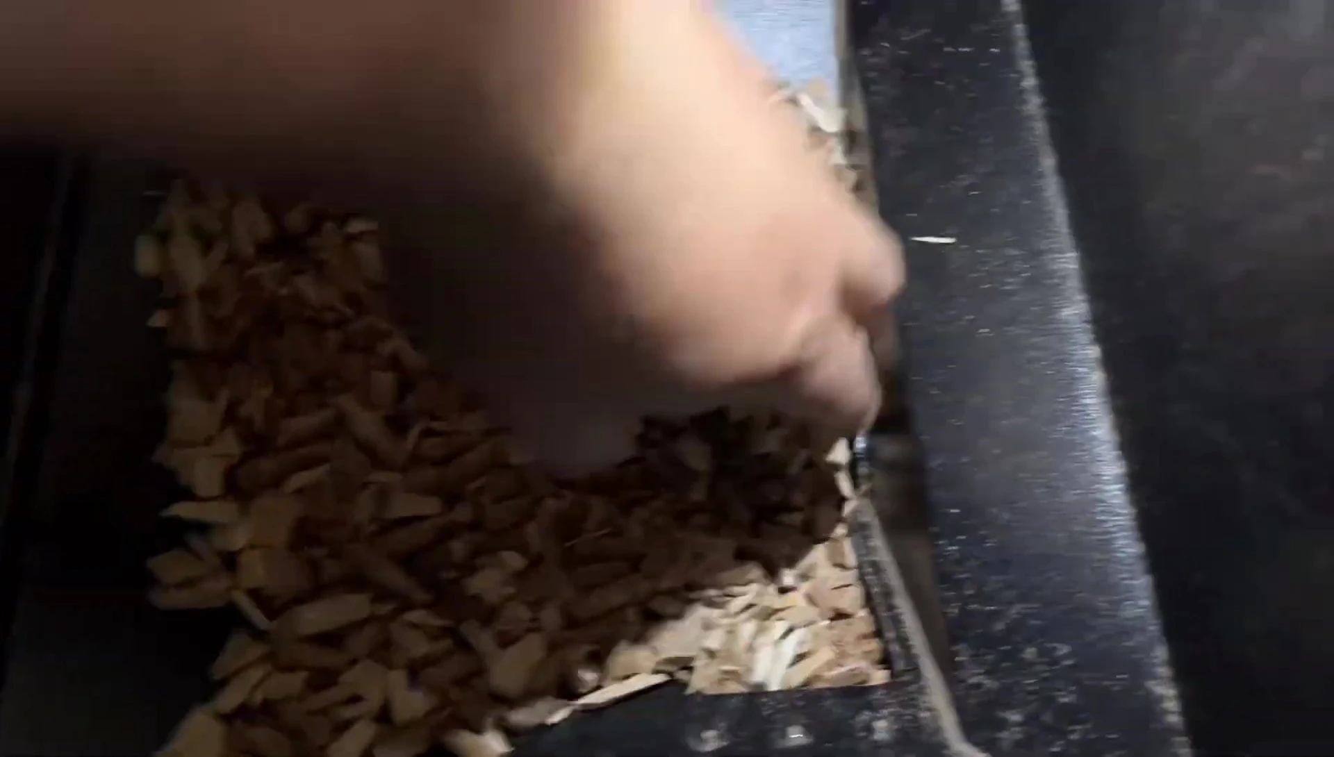 Close up of the auger with safety grate removed